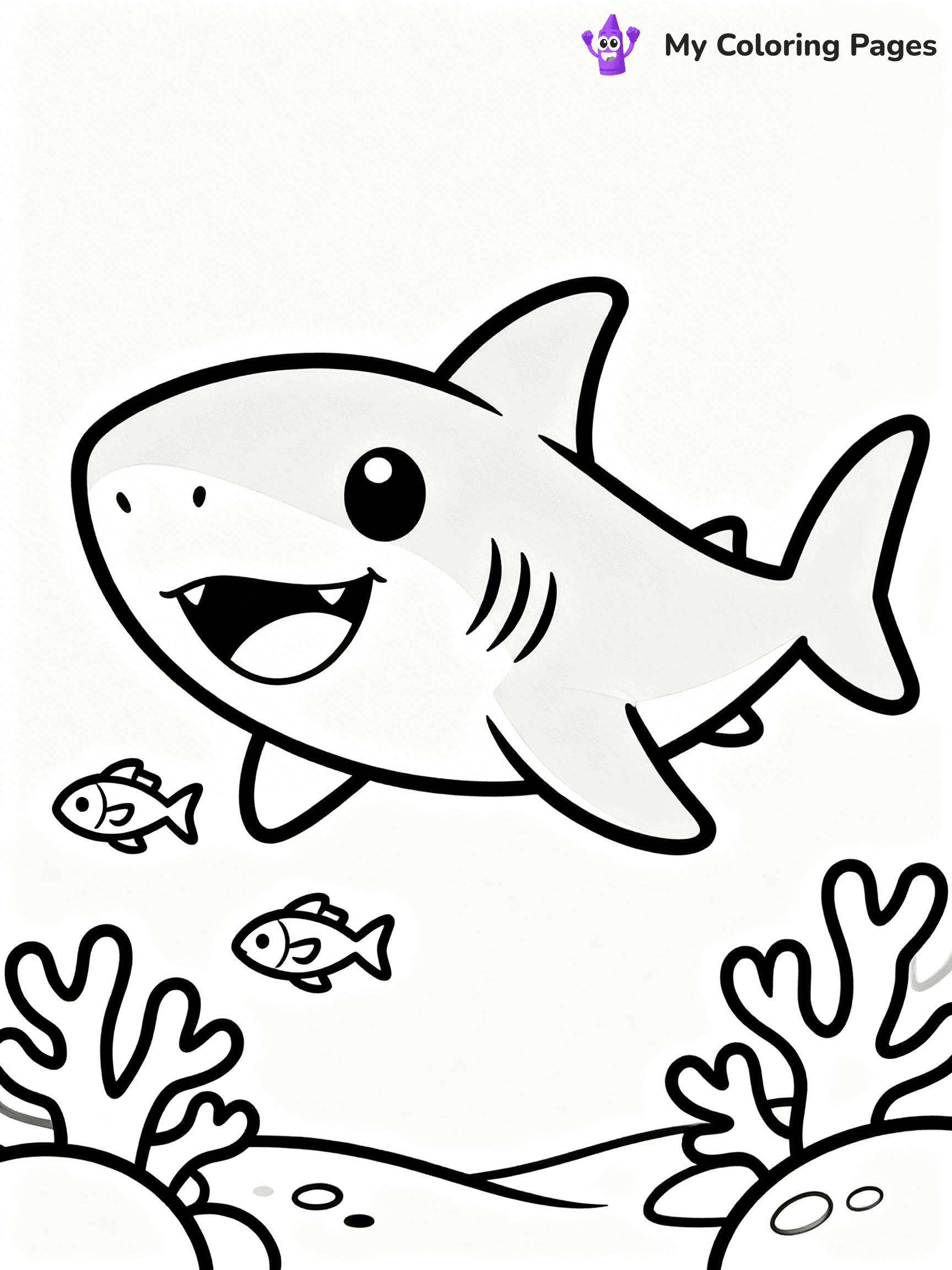 Cute Shark Coloring Pages - 8