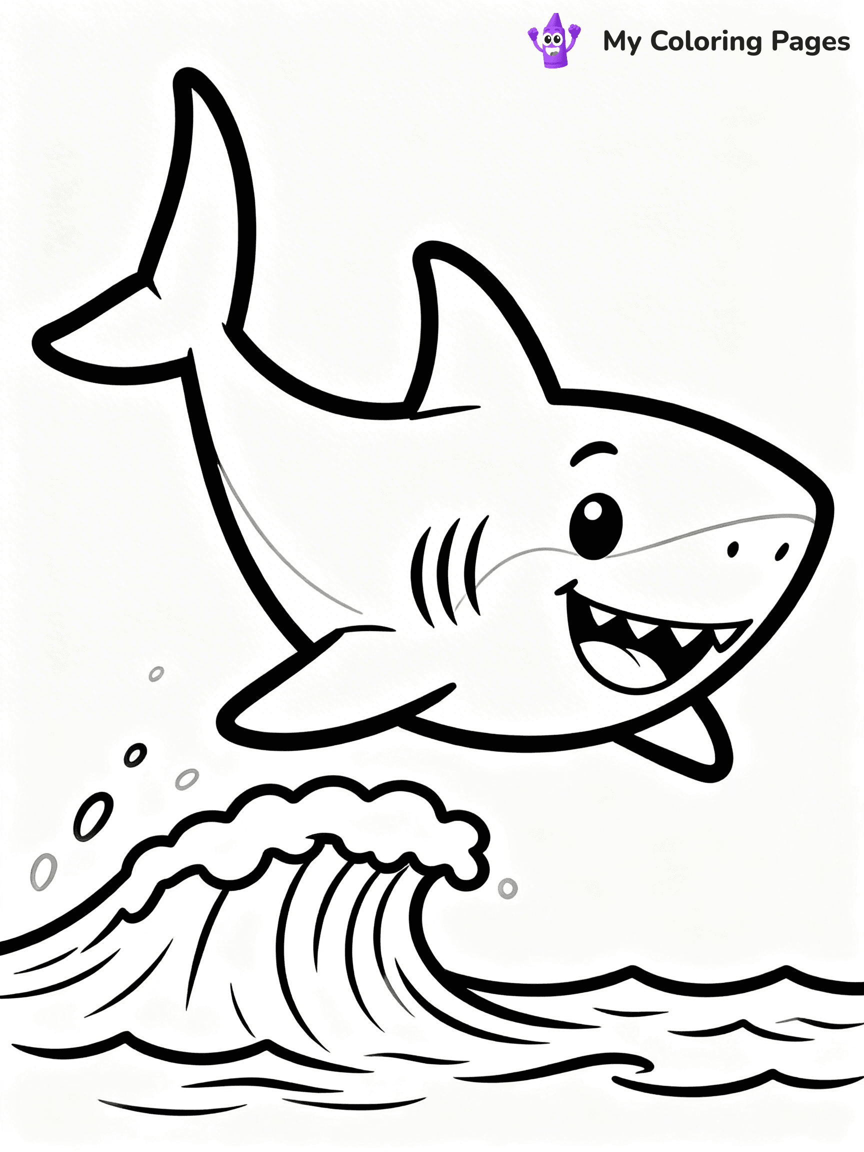 Cute Shark Coloring Pages - 7