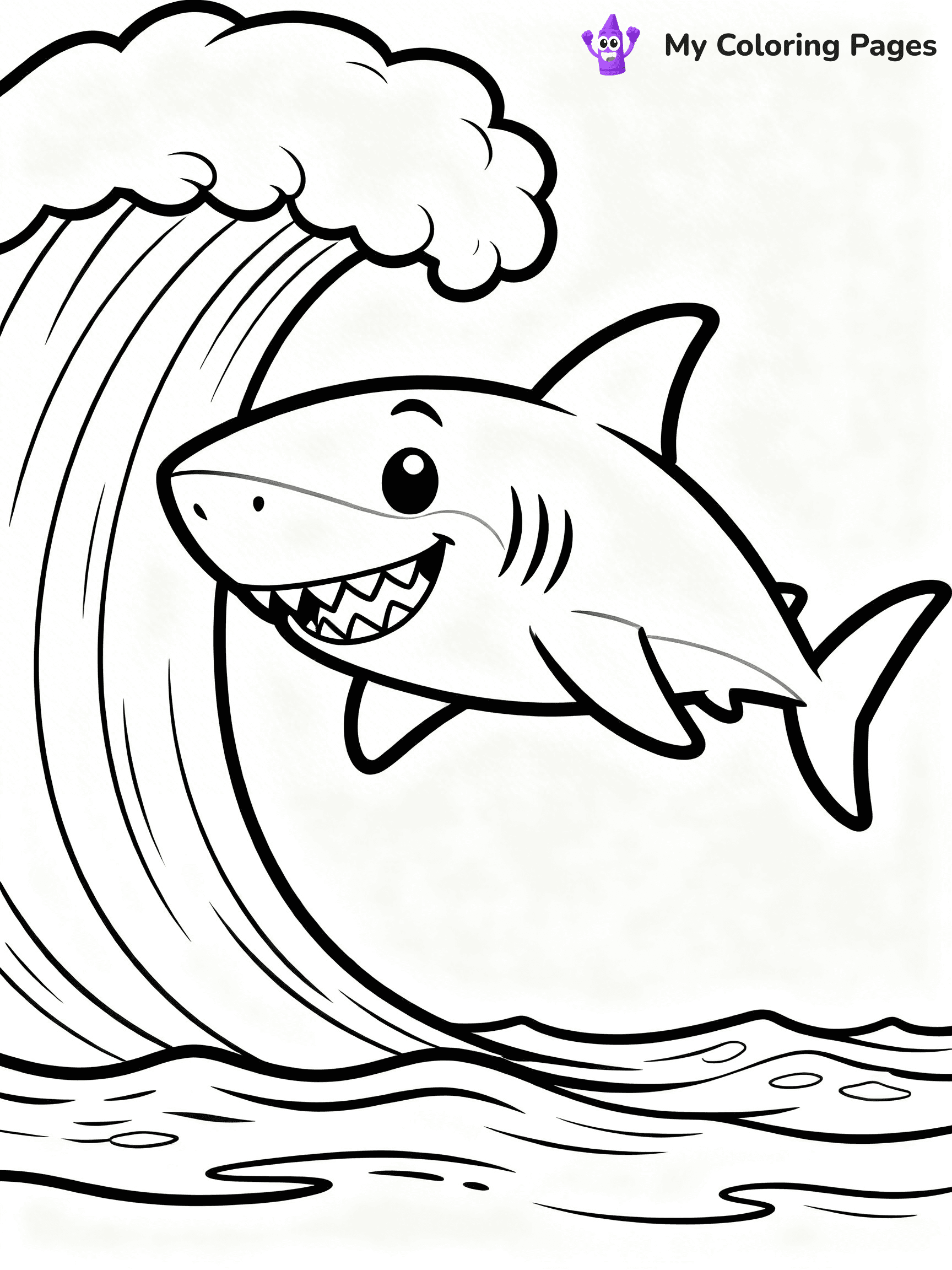 Cute Shark Coloring Pages - 6