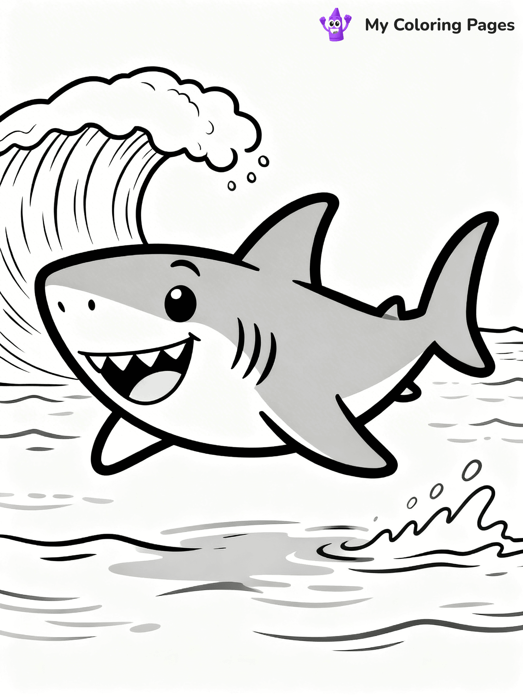 Cute Shark Coloring Pages - 5