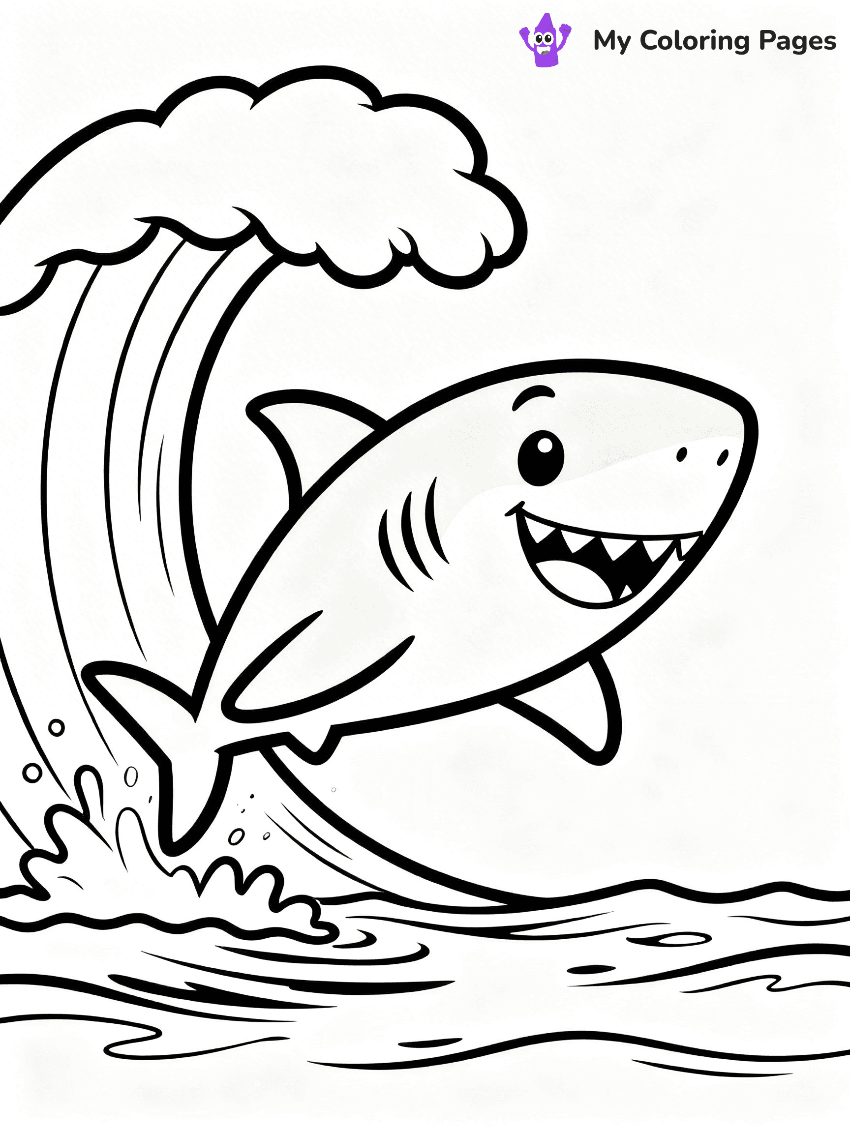 Cute Shark Coloring Pages - 4