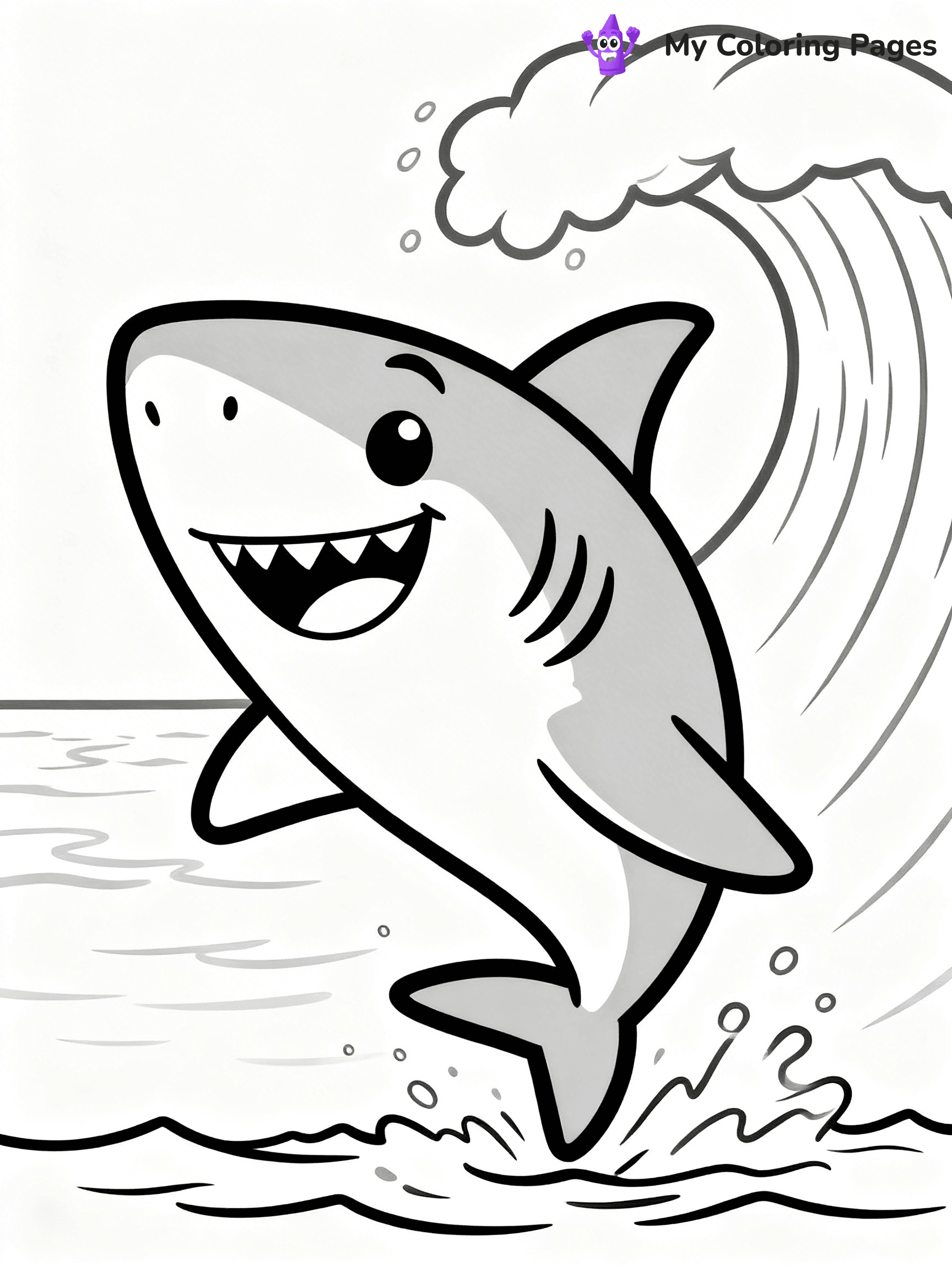 Cute Shark Coloring Pages - 3
