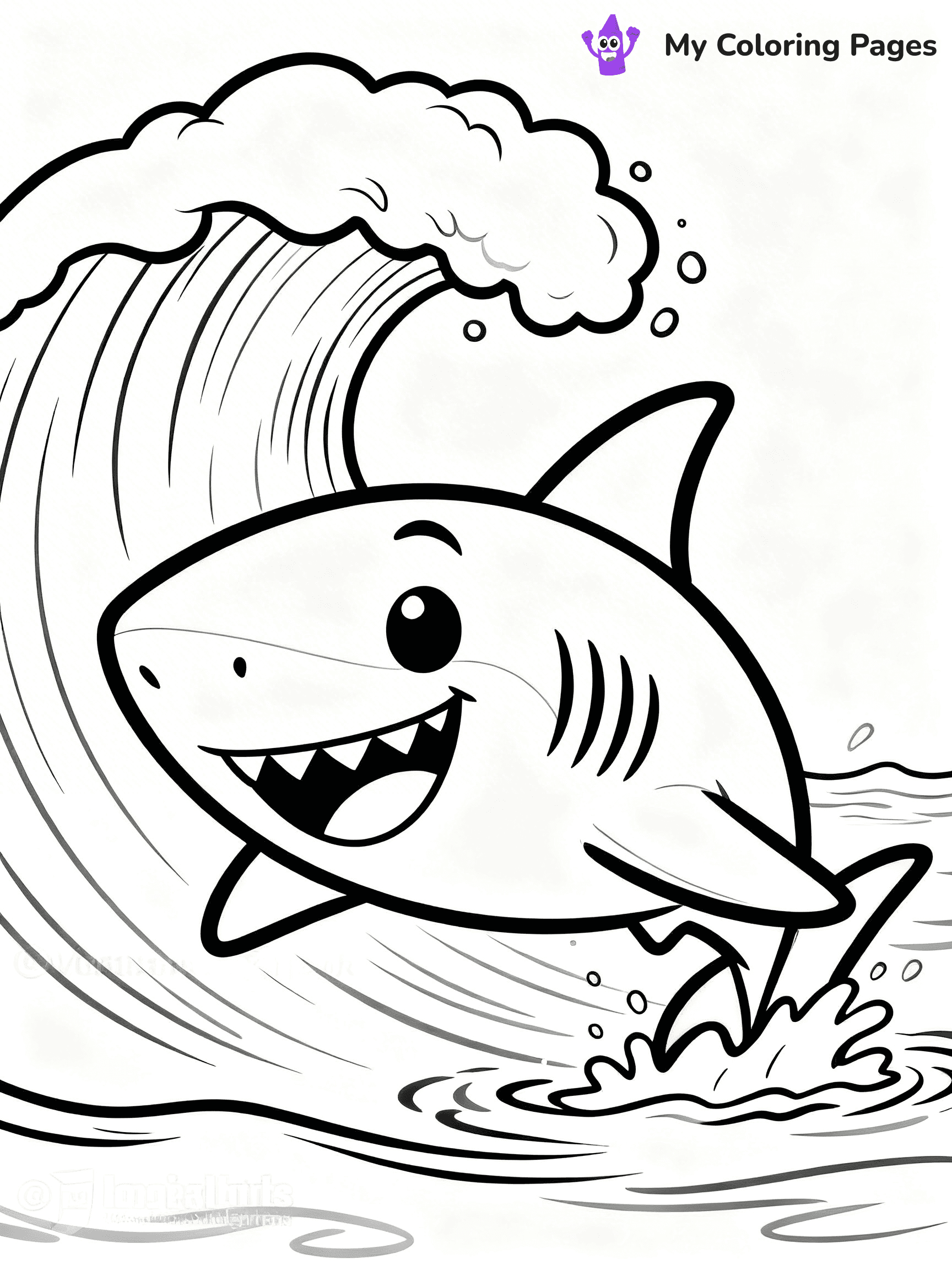 Cute Shark Coloring Pages - 2