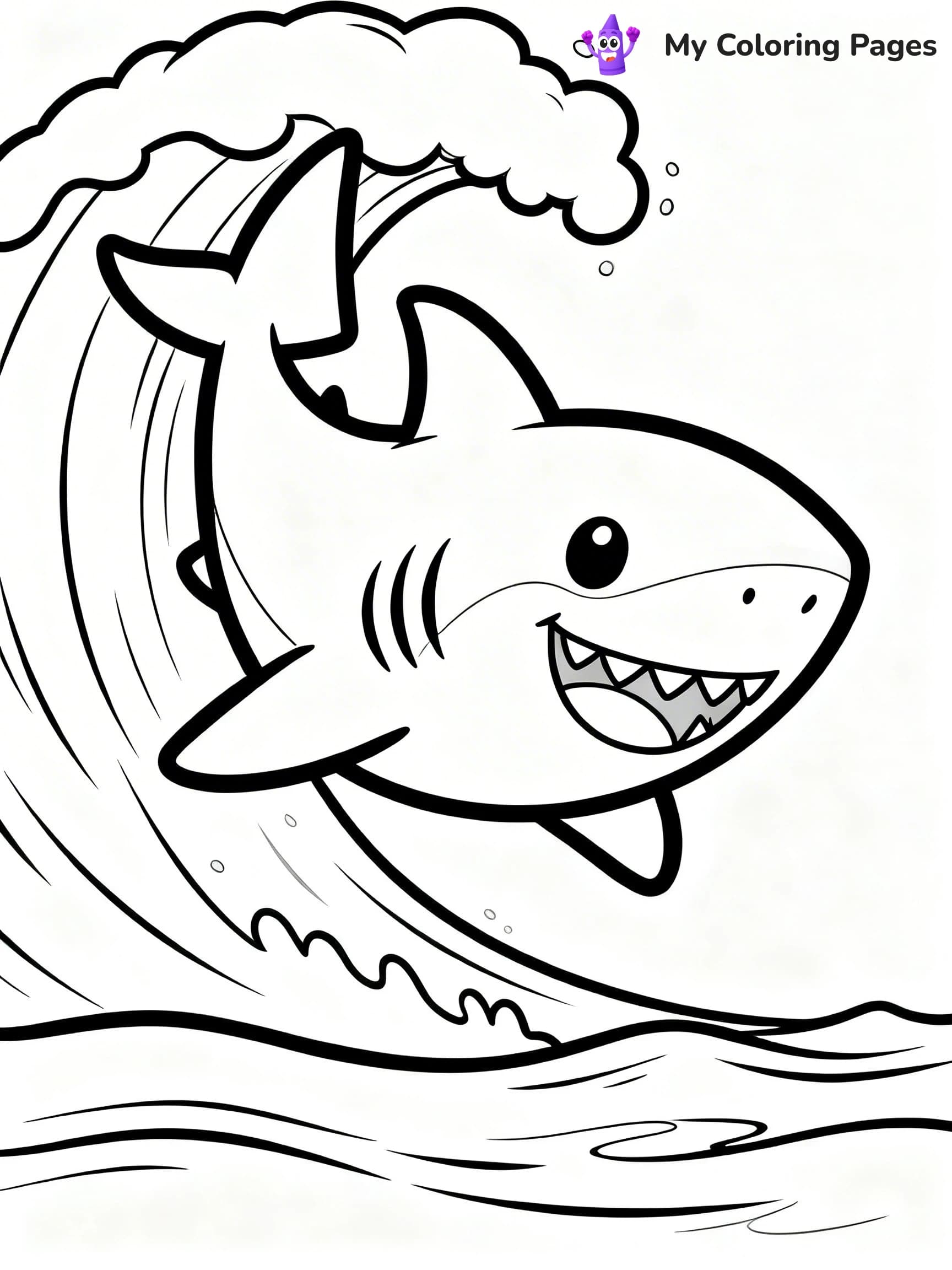 Cute Shark Coloring Pages - 1
