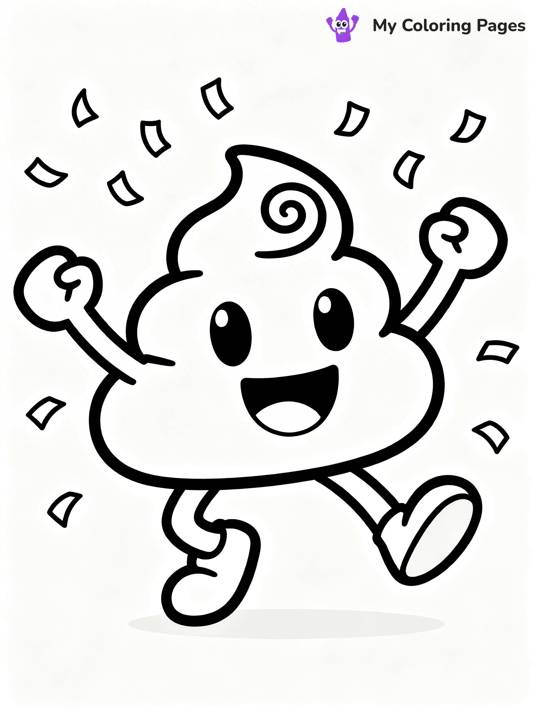 Poop Emoji Coloring Pages - 1