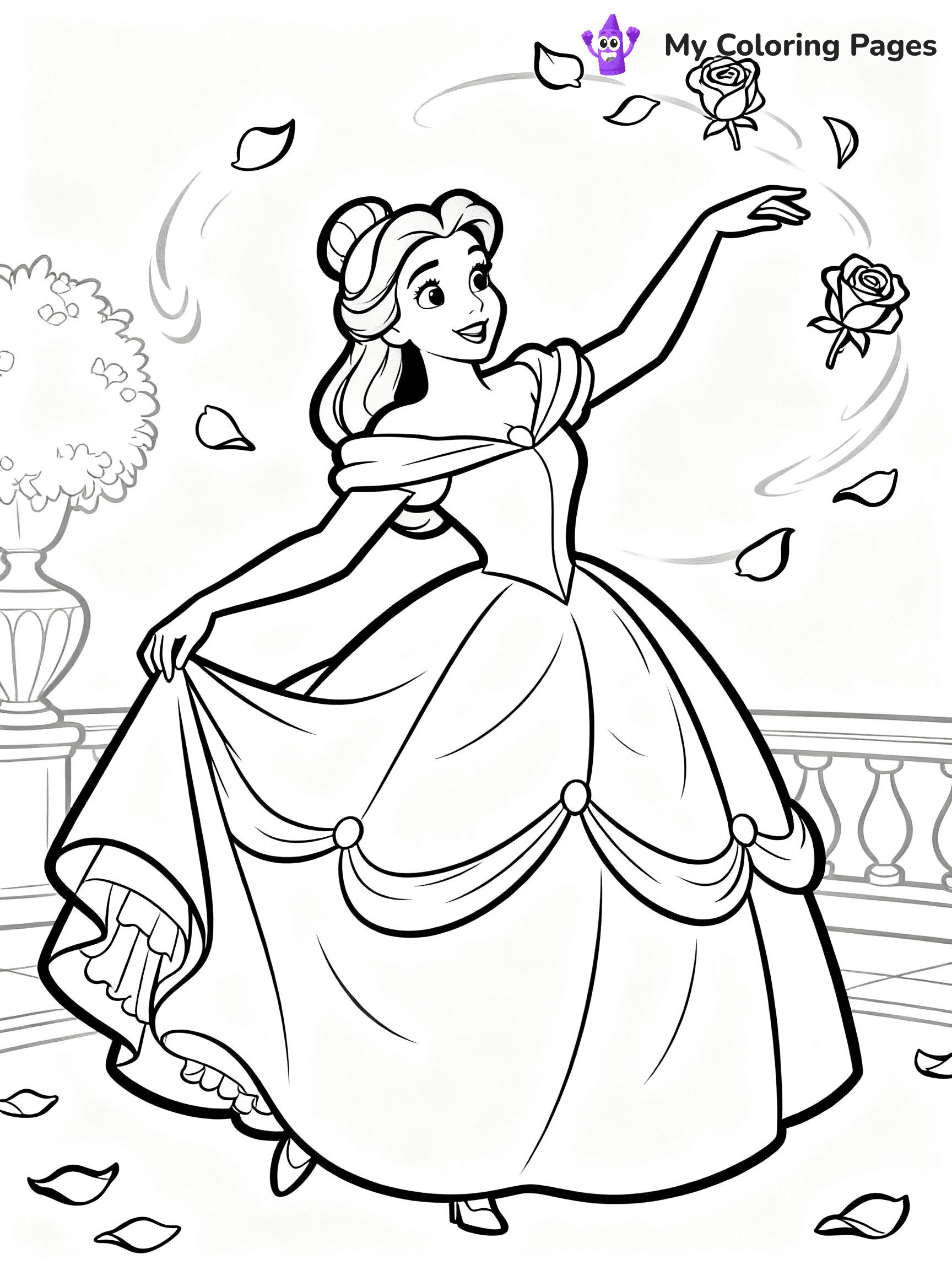 Belle Coloring Pages - 12