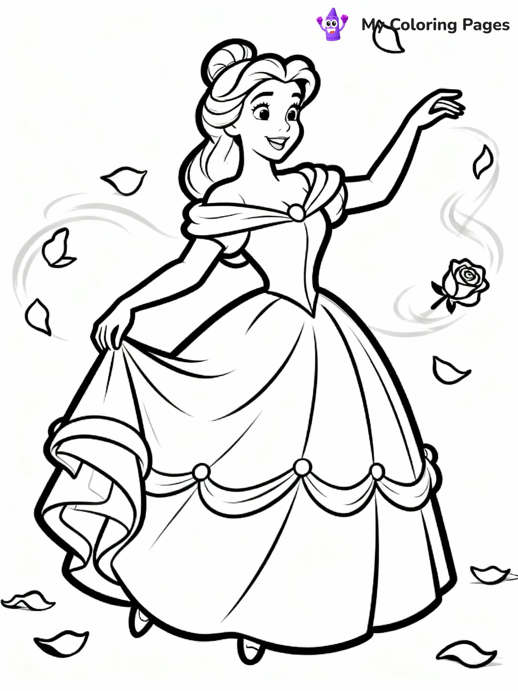 Belle Coloring Pages - 8