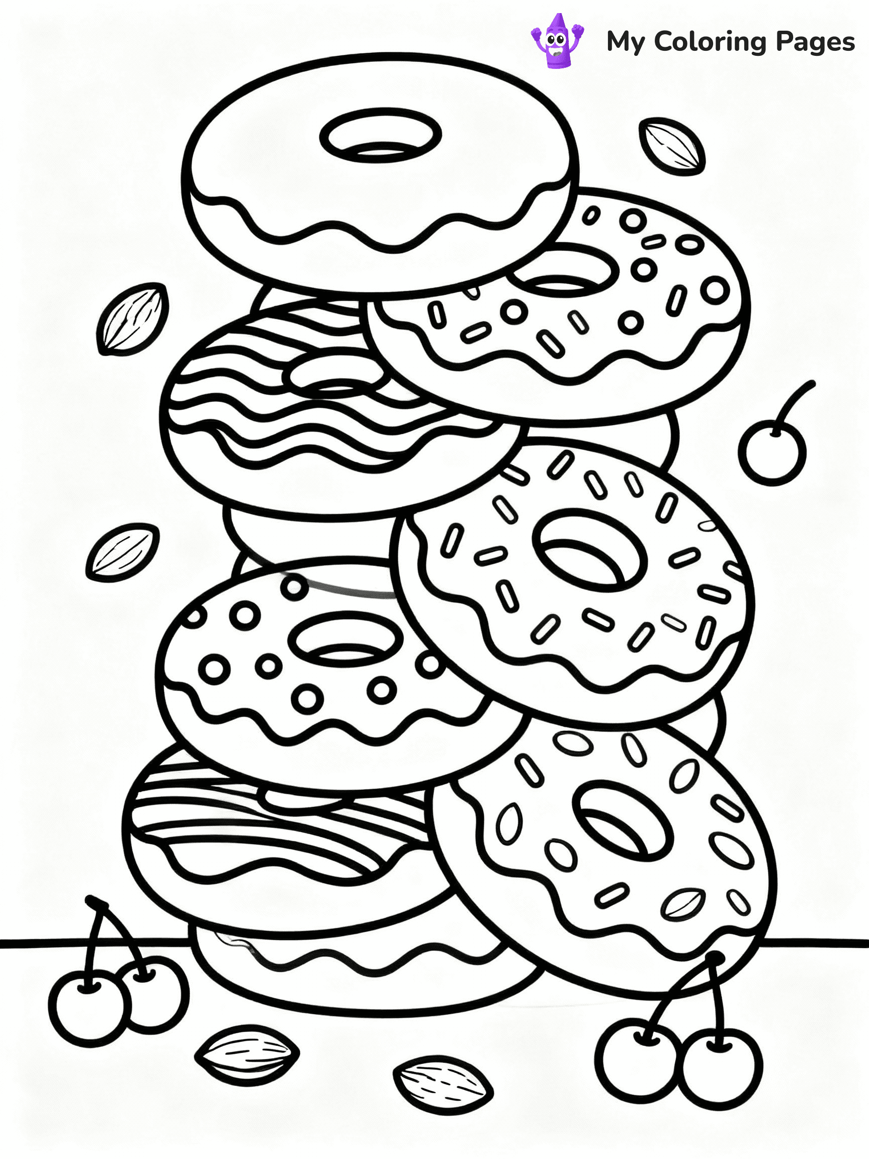 Donut Coloring Pages - 12