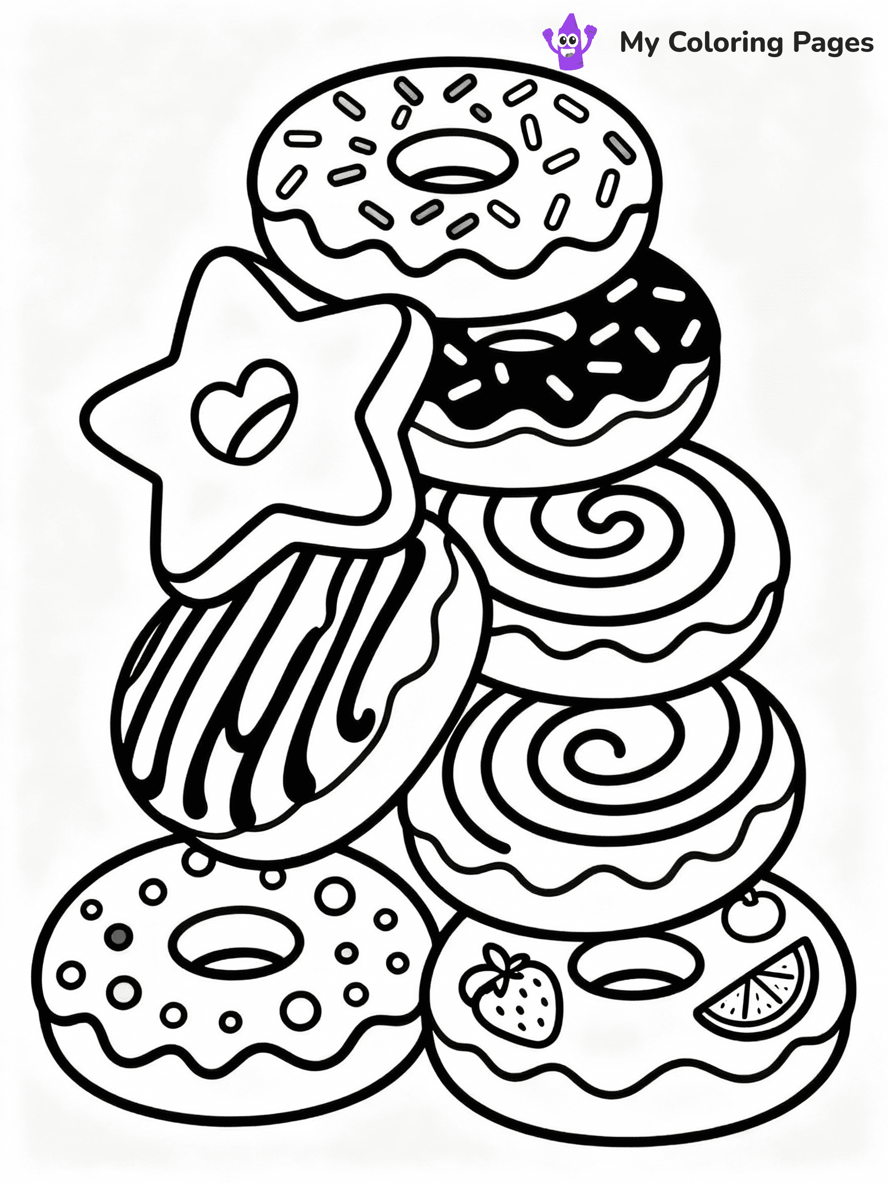 Donut Coloring Pages - 11