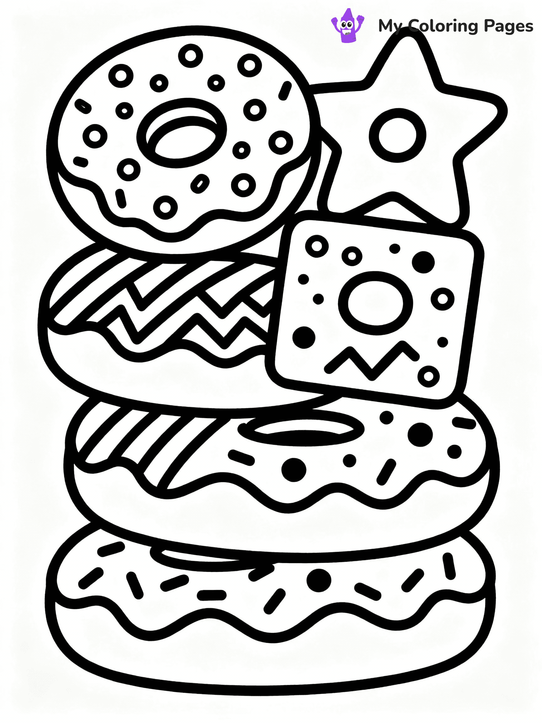 Donut Coloring Pages - 8