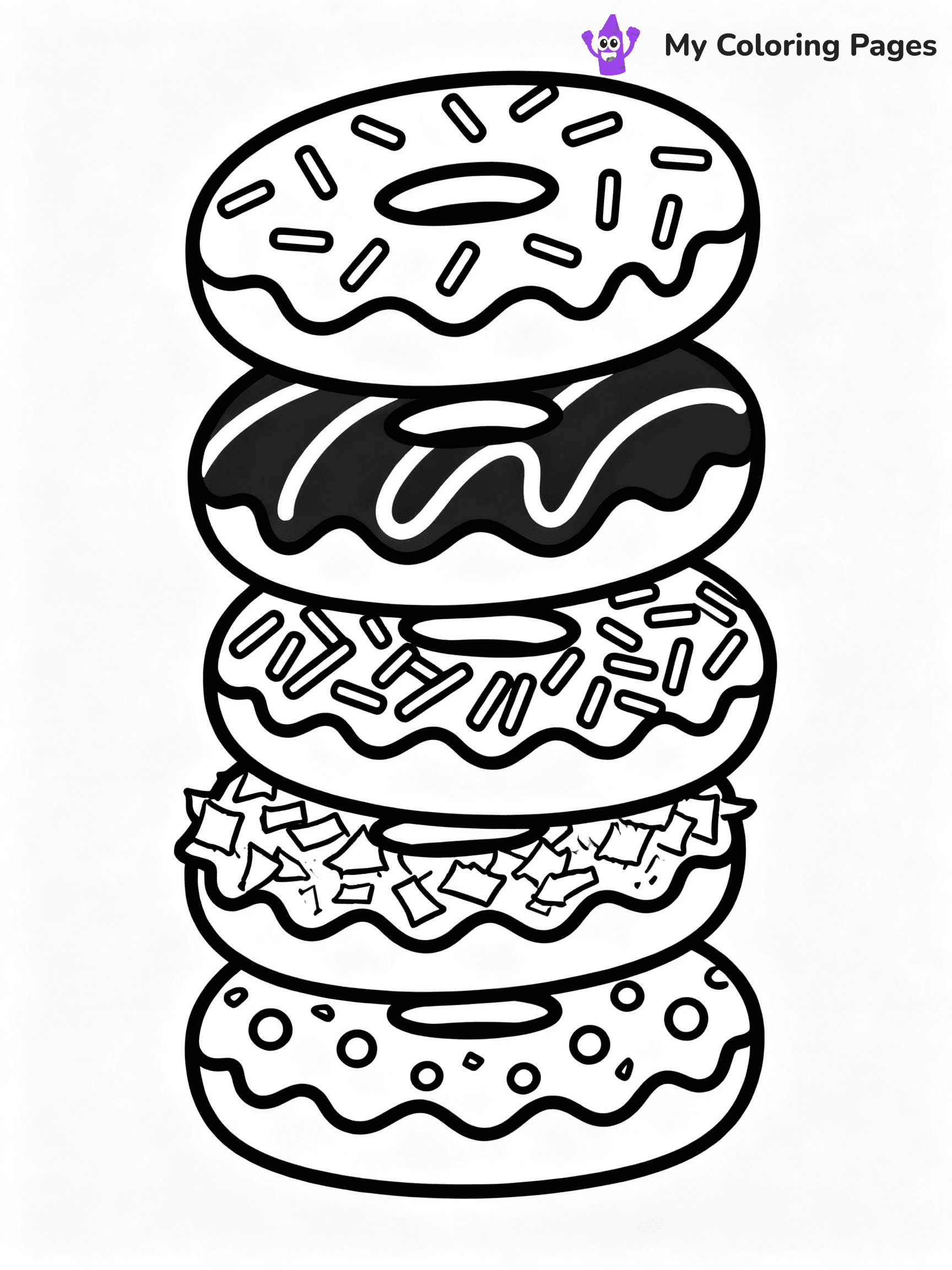 Donut Coloring Pages - 2