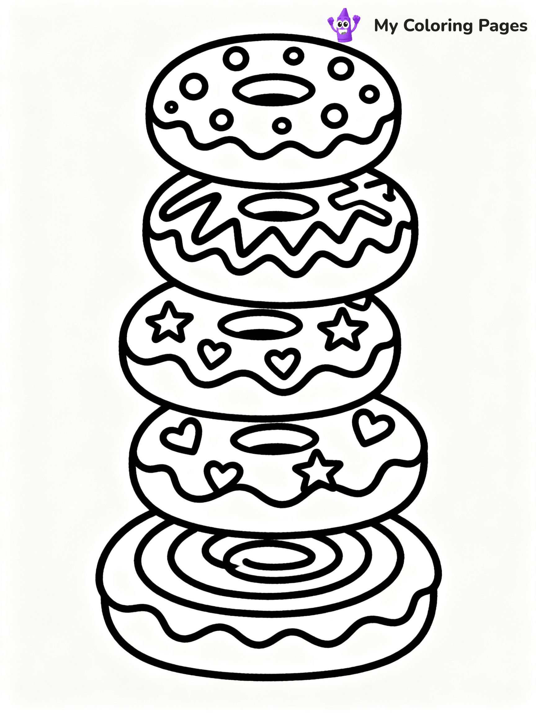 Donut Coloring Pages - 1