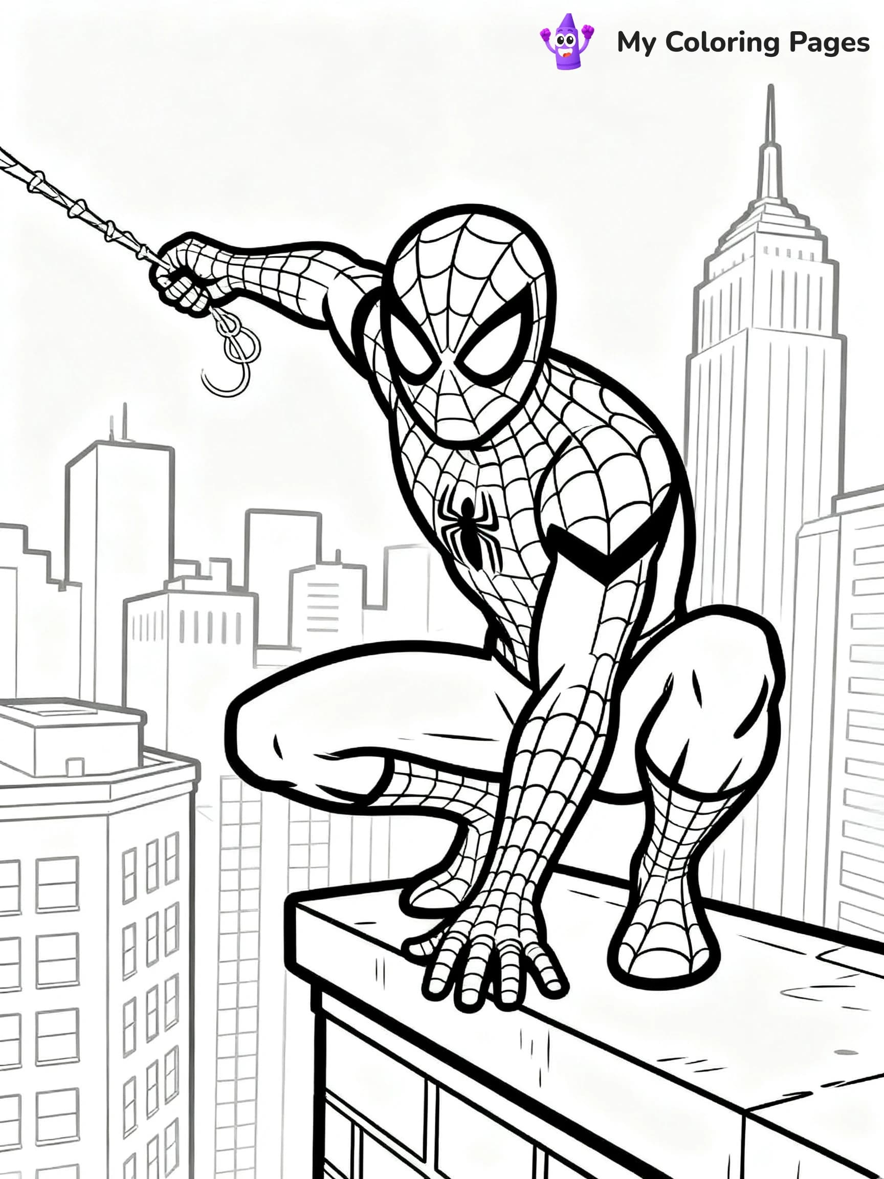 Spiderman Swinging Coloring Pages - 20