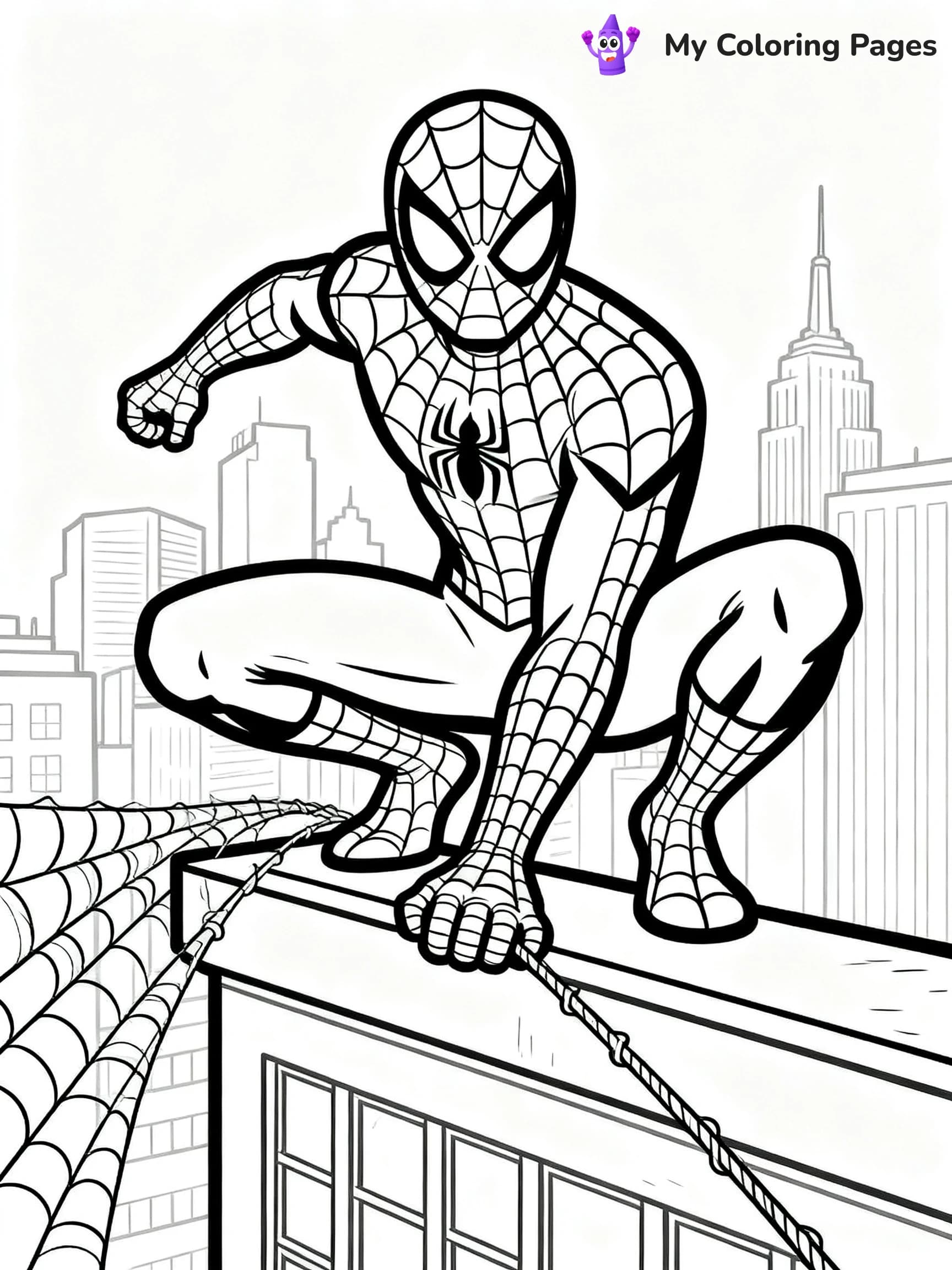 Spiderman Swinging Coloring Pages - 18