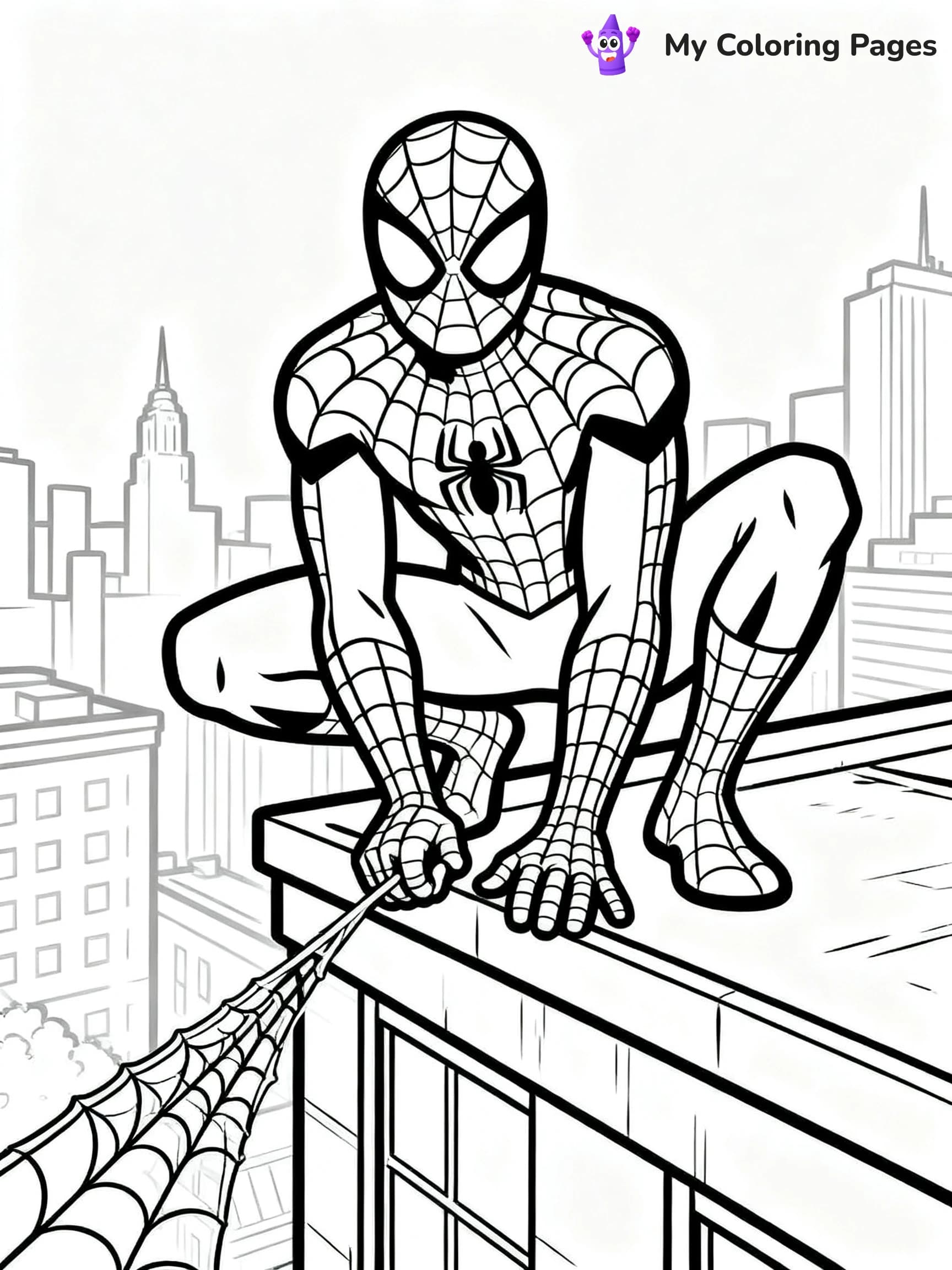 Spiderman Swinging Coloring Pages - 17