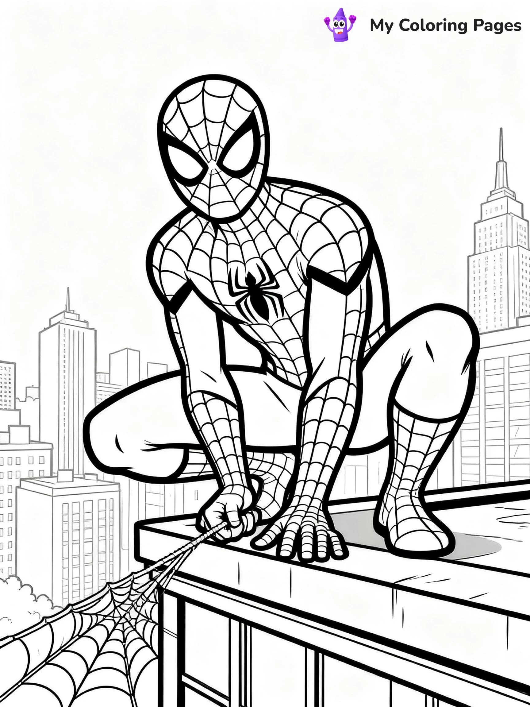 Spiderman Swinging Coloring Pages - 16