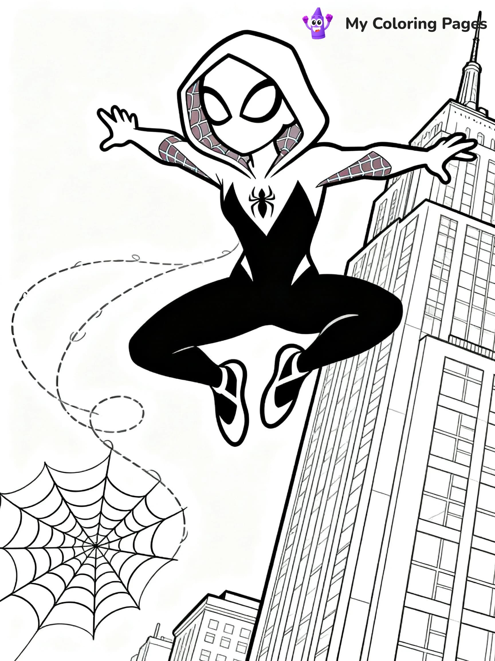 Spiderman Swinging Coloring Pages - 10