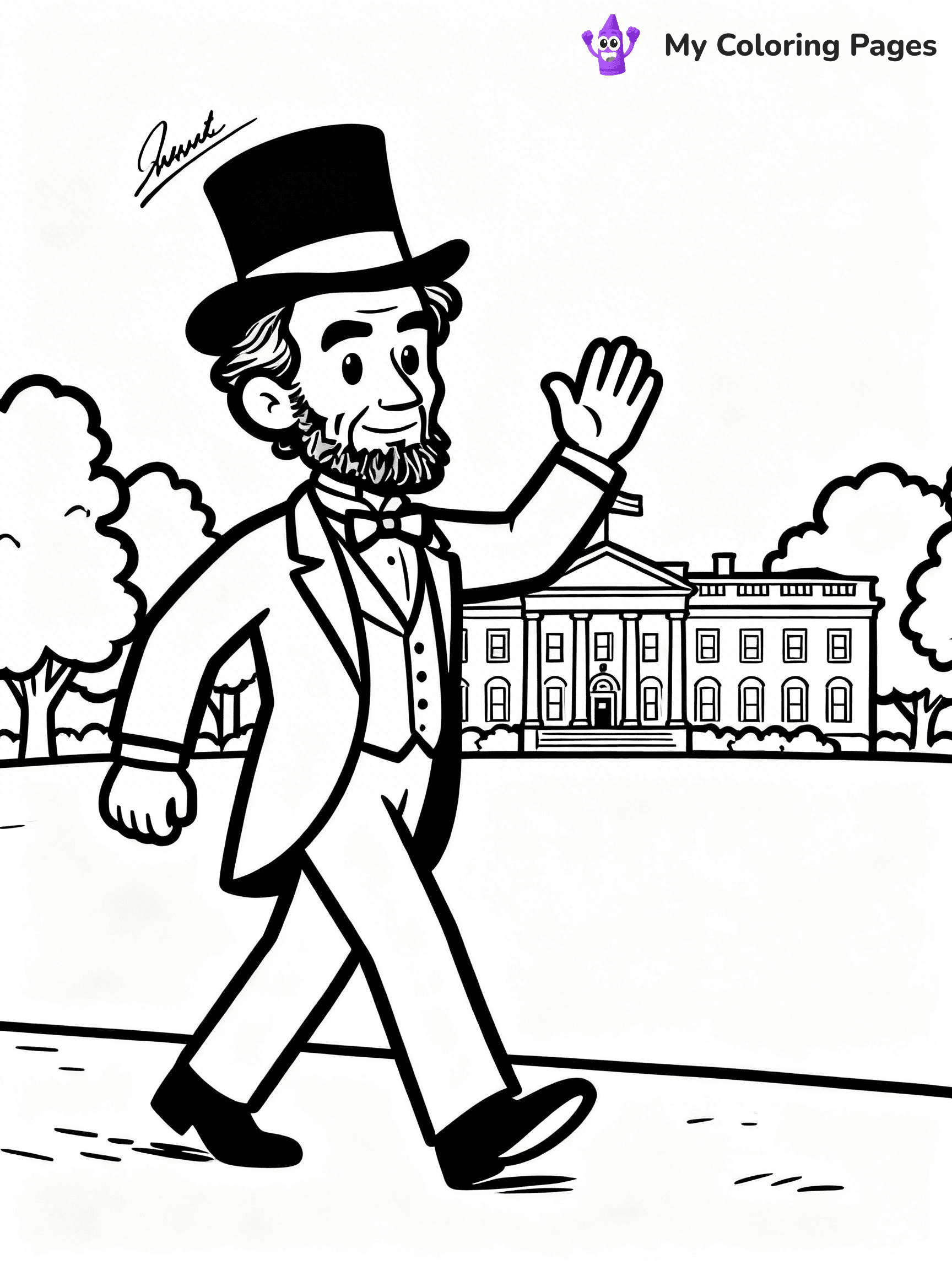 Abraham Lincoln Coloring Pages - 2