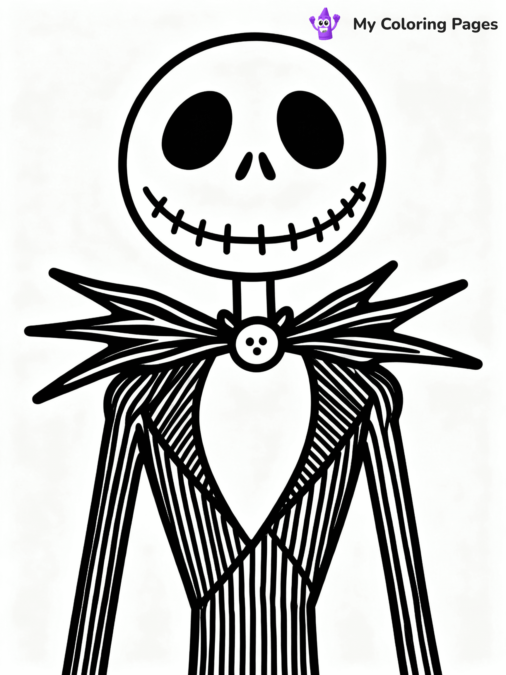 ⚠️ CRITICAL REQUIREMENT - ABSOLUTE BLACK AND WHITE ONLY ⚠️
This MUST be a BLACK AND WHITE line drawing ONLY. NO COLORS whatsoever.
- ONLY pure black lines (#000000) on pure white background (#FFFFFF)
- ABSOLUTELY NO colors, NO shading, NO gradients, NO grayscale
- If there are ANY colors in the output, the image is REJECTED
- This is a COLORING PAGE - meant to be COLORED IN by children
- The output must be UNCOLORED line art ready for coloring
⚠️ SUBJECT TO DRAW: Jack Skellington
(REMEMBER: Output must be BLACK AND WHITE line art only, NOT colored!)
# COLORING PAGE: BLACK OUTLINES ONLY - WHITE BACKGROUND MANDATORY
Create a **coloring book page** using EXACTLY two values: black lines, white space.
## NON-NEGOTIABLE BINARY RULES
- **ONLY #000000 (black) and #FFFFFF (white)** - NO other values exist
- **EVERY PIXEL = BLACK OR WHITE** - no gray/shading/antialiasing
- **WHITE BACKGROUND MANDATORY** - entire canvas stays white
- **ALL SHAPES HOLLOW** - everything is empty outlines waiting to be colored
- **FORBIDDEN:** fills, shading, gradients, patterns, textures, colors
- **NO SOLID REGIONS** - if it's not a thin line, it's wrong
## Universal Line Standards
- Black outlines ONLY - thin, uniform weight
- Every shape completely empty inside
- Closed contours suitable for coloring
- Simple flat illustration - zero depth/3D/realism
- **Style:** Whimsical Doodle Art Alley - rounded, friendly outlines (unless specified)
## Everything = Outline Only
- Characters/animals: hollow shapes
- Objects/clothing: empty contours
- Backgrounds/scenery: line work only
- Natural elements: outlined forms
- Dark/night areas: don't exist (use outlined symbols)
- Textures/patterns: convert to simple lines
## The Test
Can a child color EVERY white space with crayons? If any area is pre-filled/shaded/gray or colored in, it FAILS. Every shape must be waiting to receive color.
**FINAL OUTPUT**: Binary coloring page. Black lines define shapes. White spaces ready for coloring. Nothing else exists. No exceptions. Print-ready.
⚠️ FINAL REMINDER: Draw the subject "Jack Skellington" as BLACK AND WHITE line art. Zero colors in output.