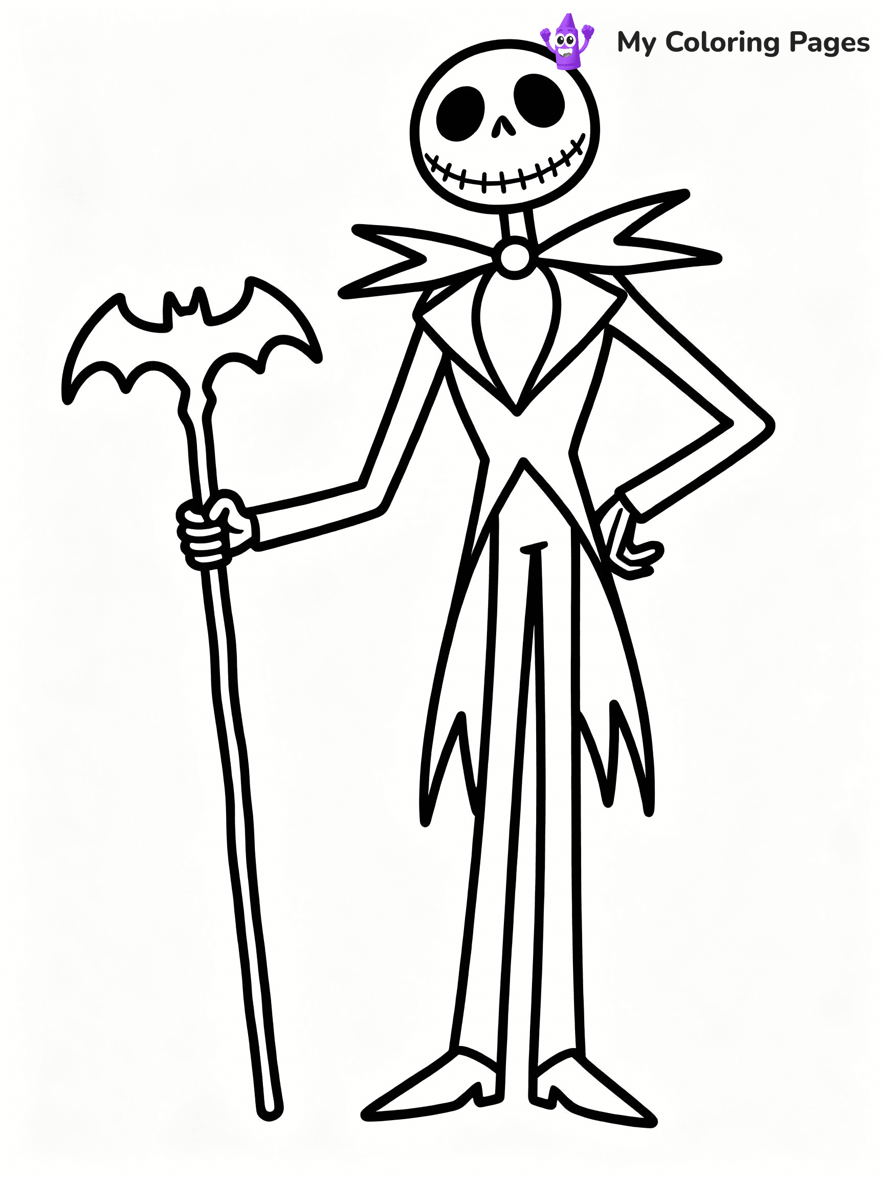 ⚠️ CRITICAL REQUIREMENT - ABSOLUTE BLACK AND WHITE ONLY ⚠️
This MUST be a BLACK AND WHITE line drawing ONLY. NO COLORS whatsoever.
- ONLY pure black lines (#000000) on pure white background (#FFFFFF)
- ABSOLUTELY NO colors, NO shading, NO gradients, NO grayscale
- If there are ANY colors in the output, the image is REJECTED
- This is a COLORING PAGE - meant to be COLORED IN by children
- The output must be UNCOLORED line art ready for coloring
⚠️ SUBJECT TO DRAW: Jack Skellington
(REMEMBER: Output must be BLACK AND WHITE line art only, NOT colored!)
# COLORING PAGE: BLACK OUTLINES ONLY - WHITE BACKGROUND MANDATORY
Create a **coloring book page** using EXACTLY two values: black lines, white space.
## NON-NEGOTIABLE BINARY RULES
- **ONLY #000000 (black) and #FFFFFF (white)** - NO other values exist
- **EVERY PIXEL = BLACK OR WHITE** - no gray/shading/antialiasing
- **WHITE BACKGROUND MANDATORY** - entire canvas stays white
- **ALL SHAPES HOLLOW** - everything is empty outlines waiting to be colored
- **FORBIDDEN:** fills, shading, gradients, patterns, textures, colors
- **NO SOLID REGIONS** - if it's not a thin line, it's wrong
## Universal Line Standards
- Black outlines ONLY - thin, uniform weight
- Every shape completely empty inside
- Closed contours suitable for coloring
- Simple flat illustration - zero depth/3D/realism
- **Style:** Whimsical Doodle Art Alley - rounded, friendly outlines (unless specified)
## Everything = Outline Only
- Characters/animals: hollow shapes
- Objects/clothing: empty contours
- Backgrounds/scenery: line work only
- Natural elements: outlined forms
- Dark/night areas: don't exist (use outlined symbols)
- Textures/patterns: convert to simple lines
## The Test
Can a child color EVERY white space with crayons? If any area is pre-filled/shaded/gray or colored in, it FAILS. Every shape must be waiting to receive color.
**FINAL OUTPUT**: Binary coloring page. Black lines define shapes. White spaces ready for coloring. Nothing else exists. No exceptions. Print-ready.
⚠️ FINAL REMINDER: Draw the subject "Jack Skellington" as BLACK AND WHITE line art. Zero colors in output.