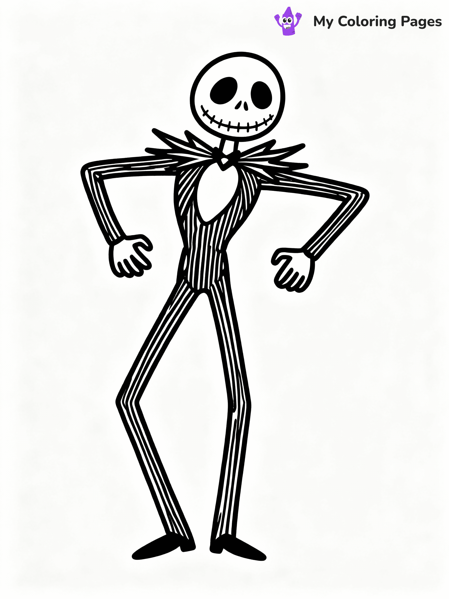 ⚠️ CRITICAL REQUIREMENT - ABSOLUTE BLACK AND WHITE ONLY ⚠️
This MUST be a BLACK AND WHITE line drawing ONLY. NO COLORS whatsoever.
- ONLY pure black lines (#000000) on pure white background (#FFFFFF)
- ABSOLUTELY NO colors, NO shading, NO gradients, NO grayscale
- If there are ANY colors in the output, the image is REJECTED
- This is a COLORING PAGE - meant to be COLORED IN by children
- The output must be UNCOLORED line art ready for coloring
⚠️ SUBJECT TO DRAW: Jack Skellington striking a pose
(REMEMBER: Output must be BLACK AND WHITE line art only, NOT colored!)
# COLORING PAGE: BLACK OUTLINES ONLY - WHITE BACKGROUND MANDATORY
Create a **coloring book page** using EXACTLY two values: black lines, white space.
## NON-NEGOTIABLE BINARY RULES
- **ONLY #000000 (black) and #FFFFFF (white)** - NO other values exist
- **EVERY PIXEL = BLACK OR WHITE** - no gray/shading/antialiasing
- **WHITE BACKGROUND MANDATORY** - entire canvas stays white
- **ALL SHAPES HOLLOW** - everything is empty outlines waiting to be colored
- **FORBIDDEN:** fills, shading, gradients, patterns, textures, colors
- **NO SOLID REGIONS** - if it's not a thin line, it's wrong
## Universal Line Standards
- Black outlines ONLY - thin, uniform weight
- Every shape completely empty inside
- Closed contours suitable for coloring
- Simple flat illustration - zero depth/3D/realism
- **Style:** Whimsical Doodle Art Alley - rounded, friendly outlines (unless specified)
## Everything = Outline Only
- Characters/animals: hollow shapes
- Objects/clothing: empty contours
- Backgrounds/scenery: line work only
- Natural elements: outlined forms
- Dark/night areas: don't exist (use outlined symbols)
- Textures/patterns: convert to simple lines
## The Test
Can a child color EVERY white space with crayons? If any area is pre-filled/shaded/gray or colored in, it FAILS. Every shape must be waiting to receive color.
**FINAL OUTPUT**: Binary coloring page. Black lines define shapes. White spaces ready for coloring. Nothing else exists. No exceptions. Print-ready.
⚠️ FINAL REMINDER: Draw the subject "Jack Skellington striking a pose" as BLACK AND WHITE line art. Zero colors in output.