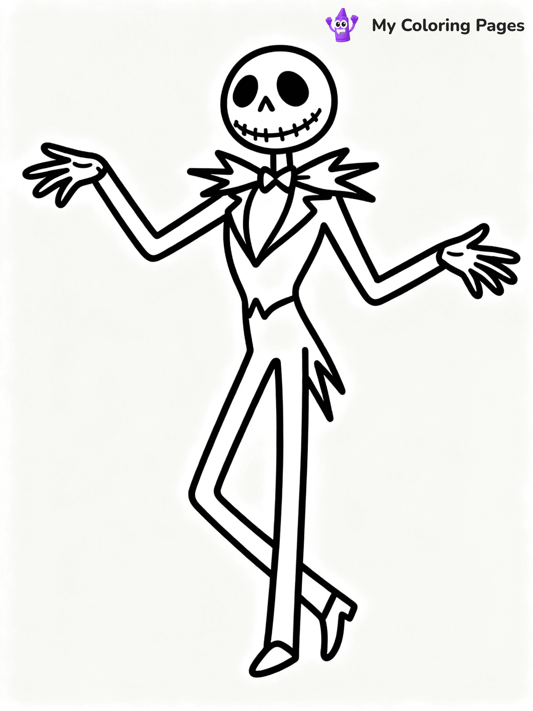 ⚠️ CRITICAL REQUIREMENT - ABSOLUTE BLACK AND WHITE ONLY ⚠️
This MUST be a BLACK AND WHITE line drawing ONLY. NO COLORS whatsoever.
- ONLY pure black lines (#000000) on pure white background (#FFFFFF)
- ABSOLUTELY NO colors, NO shading, NO gradients, NO grayscale
- If there are ANY colors in the output, the image is REJECTED
- This is a COLORING PAGE - meant to be COLORED IN by children
- The output must be UNCOLORED line art ready for coloring
⚠️ SUBJECT TO DRAW: Jack Skellington striking a pose
(REMEMBER: Output must be BLACK AND WHITE line art only, NOT colored!)
# COLORING PAGE: BLACK OUTLINES ONLY - WHITE BACKGROUND MANDATORY
Create a **coloring book page** using EXACTLY two values: black lines, white space.
## NON-NEGOTIABLE BINARY RULES
- **ONLY #000000 (black) and #FFFFFF (white)** - NO other values exist
- **EVERY PIXEL = BLACK OR WHITE** - no gray/shading/antialiasing
- **WHITE BACKGROUND MANDATORY** - entire canvas stays white
- **ALL SHAPES HOLLOW** - everything is empty outlines waiting to be colored
- **FORBIDDEN:** fills, shading, gradients, patterns, textures, colors
- **NO SOLID REGIONS** - if it's not a thin line, it's wrong
## Universal Line Standards
- Black outlines ONLY - thin, uniform weight
- Every shape completely empty inside
- Closed contours suitable for coloring
- Simple flat illustration - zero depth/3D/realism
- **Style:** Whimsical Doodle Art Alley - rounded, friendly outlines (unless specified)
## Everything = Outline Only
- Characters/animals: hollow shapes
- Objects/clothing: empty contours
- Backgrounds/scenery: line work only
- Natural elements: outlined forms
- Dark/night areas: don't exist (use outlined symbols)
- Textures/patterns: convert to simple lines
## The Test
Can a child color EVERY white space with crayons? If any area is pre-filled/shaded/gray or colored in, it FAILS. Every shape must be waiting to receive color.
**FINAL OUTPUT**: Binary coloring page. Black lines define shapes. White spaces ready for coloring. Nothing else exists. No exceptions. Print-ready.
⚠️ FINAL REMINDER: Draw the subject "Jack Skellington striking a pose" as BLACK AND WHITE line art. Zero colors in output.