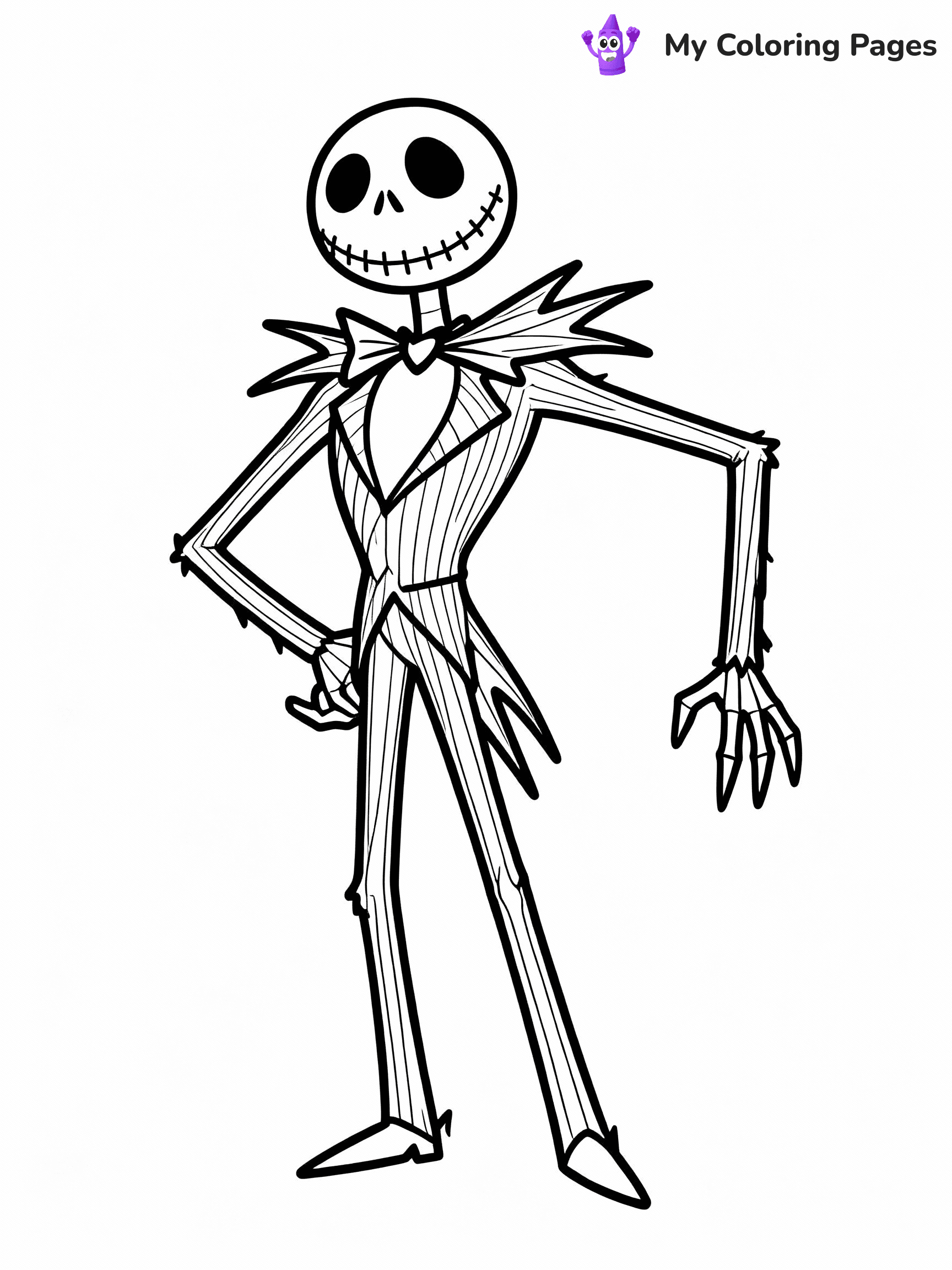 ⚠️ CRITICAL REQUIREMENT - ABSOLUTE BLACK AND WHITE ONLY ⚠️
This MUST be a BLACK AND WHITE line drawing ONLY. NO COLORS whatsoever.
- ONLY pure black lines (#000000) on pure white background (#FFFFFF)
- ABSOLUTELY NO colors, NO shading, NO gradients, NO grayscale
- If there are ANY colors in the output, the image is REJECTED
- This is a COLORING PAGE - meant to be COLORED IN by children
- The output must be UNCOLORED line art ready for coloring
⚠️ SUBJECT TO DRAW: Jack Skellington striking a pose
(REMEMBER: Output must be BLACK AND WHITE line art only, NOT colored!)
# COLORING PAGE: BLACK OUTLINES ONLY - WHITE BACKGROUND MANDATORY
Create a **coloring book page** using EXACTLY two values: black lines, white space.
## NON-NEGOTIABLE BINARY RULES
- **ONLY #000000 (black) and #FFFFFF (white)** - NO other values exist
- **EVERY PIXEL = BLACK OR WHITE** - no gray/shading/antialiasing
- **WHITE BACKGROUND MANDATORY** - entire canvas stays white
- **ALL SHAPES HOLLOW** - everything is empty outlines waiting to be colored
- **FORBIDDEN:** fills, shading, gradients, patterns, textures, colors
- **NO SOLID REGIONS** - if it's not a thin line, it's wrong
## Universal Line Standards
- Black outlines ONLY - thin, uniform weight
- Every shape completely empty inside
- Closed contours suitable for coloring
- Simple flat illustration - zero depth/3D/realism
- **Style:** Whimsical Doodle Art Alley - rounded, friendly outlines (unless specified)
## Everything = Outline Only
- Characters/animals: hollow shapes
- Objects/clothing: empty contours
- Backgrounds/scenery: line work only
- Natural elements: outlined forms
- Dark/night areas: don't exist (use outlined symbols)
- Textures/patterns: convert to simple lines
## The Test
Can a child color EVERY white space with crayons? If any area is pre-filled/shaded/gray or colored in, it FAILS. Every shape must be waiting to receive color.
**FINAL OUTPUT**: Binary coloring page. Black lines define shapes. White spaces ready for coloring. Nothing else exists. No exceptions. Print-ready.
⚠️ FINAL REMINDER: Draw the subject "Jack Skellington striking a pose" as BLACK AND WHITE line art. Zero colors in output.