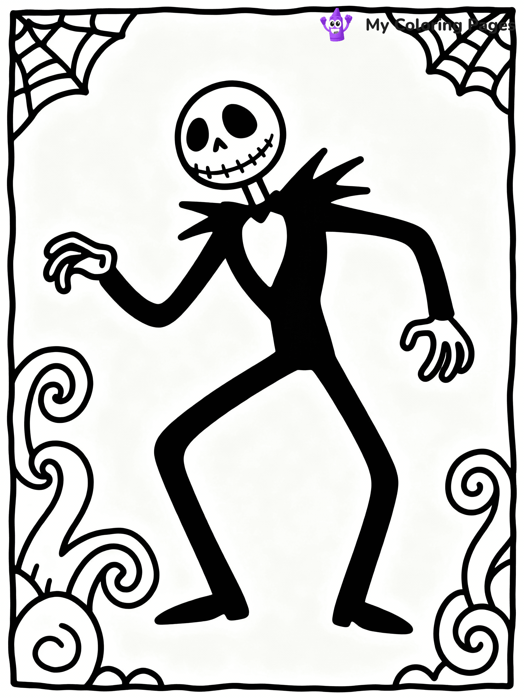 ⚠️ CRITICAL REQUIREMENT - ABSOLUTE BLACK AND WHITE ONLY ⚠️
This MUST be a BLACK AND WHITE line drawing ONLY. NO COLORS whatsoever.
- ONLY pure black lines (#000000) on pure white background (#FFFFFF)
- ABSOLUTELY NO colors, NO shading, NO gradients, NO grayscale
- If there are ANY colors in the output, the image is REJECTED
- This is a COLORING PAGE - meant to be COLORED IN by children
- The output must be UNCOLORED line art ready for coloring
⚠️ SUBJECT TO DRAW: Jack Skellington striking a pose
(REMEMBER: Output must be BLACK AND WHITE line art only, NOT colored!)
# COLORING PAGE: BLACK OUTLINES ONLY - WHITE BACKGROUND MANDATORY
Create a **coloring book page** using EXACTLY two values: black lines, white space.
## NON-NEGOTIABLE BINARY RULES
- **ONLY #000000 (black) and #FFFFFF (white)** - NO other values exist
- **EVERY PIXEL = BLACK OR WHITE** - no gray/shading/antialiasing
- **WHITE BACKGROUND MANDATORY** - entire canvas stays white
- **ALL SHAPES HOLLOW** - everything is empty outlines waiting to be colored
- **FORBIDDEN:** fills, shading, gradients, patterns, textures, colors
- **NO SOLID REGIONS** - if it's not a thin line, it's wrong
## Universal Line Standards
- Black outlines ONLY - thin, uniform weight
- Every shape completely empty inside
- Closed contours suitable for coloring
- Simple flat illustration - zero depth/3D/realism
- **Style:** Whimsical Doodle Art Alley - rounded, friendly outlines (unless specified)
## Everything = Outline Only
- Characters/animals: hollow shapes
- Objects/clothing: empty contours
- Backgrounds/scenery: line work only
- Natural elements: outlined forms
- Dark/night areas: don't exist (use outlined symbols)
- Textures/patterns: convert to simple lines
## The Test
Can a child color EVERY white space with crayons? If any area is pre-filled/shaded/gray or colored in, it FAILS. Every shape must be waiting to receive color.
**FINAL OUTPUT**: Binary coloring page. Black lines define shapes. White spaces ready for coloring. Nothing else exists. No exceptions. Print-ready.
⚠️ FINAL REMINDER: Draw the subject "Jack Skellington striking a pose" as BLACK AND WHITE line art. Zero colors in output.