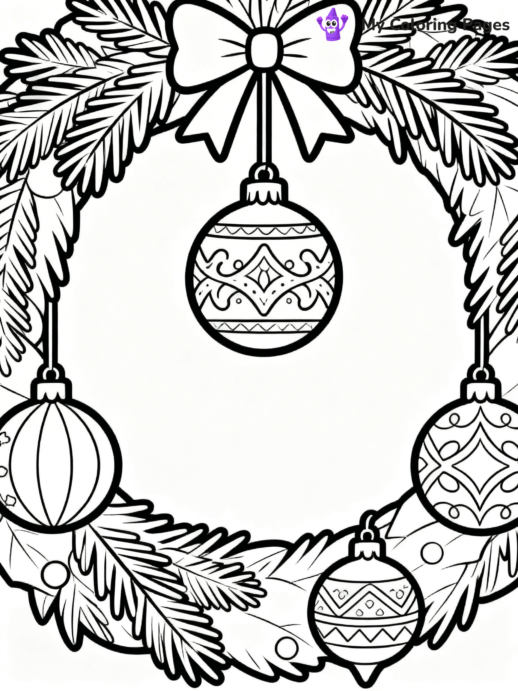 Christmas Wreath Coloring Pages - 40