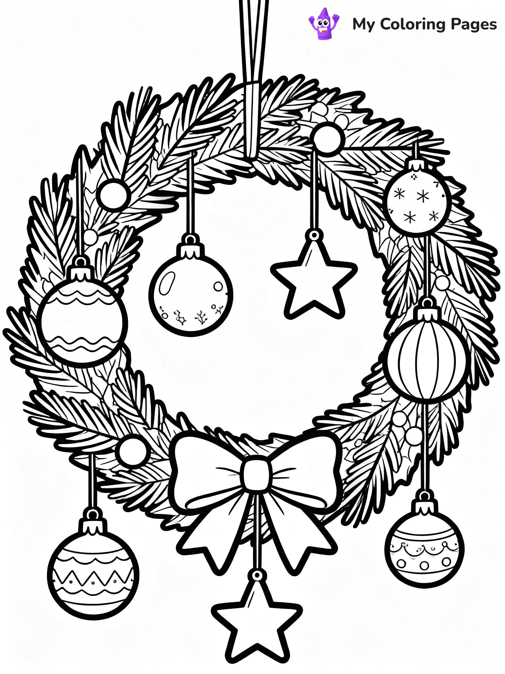 Christmas Wreath Coloring Pages - 39