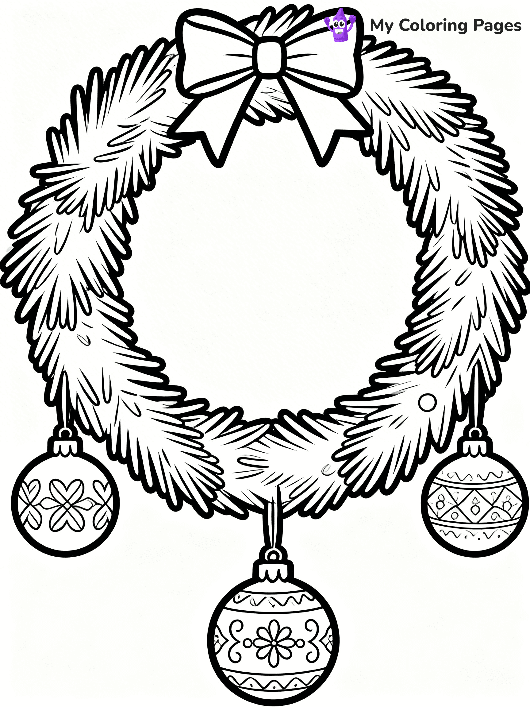 Christmas Wreath Coloring Pages - 37