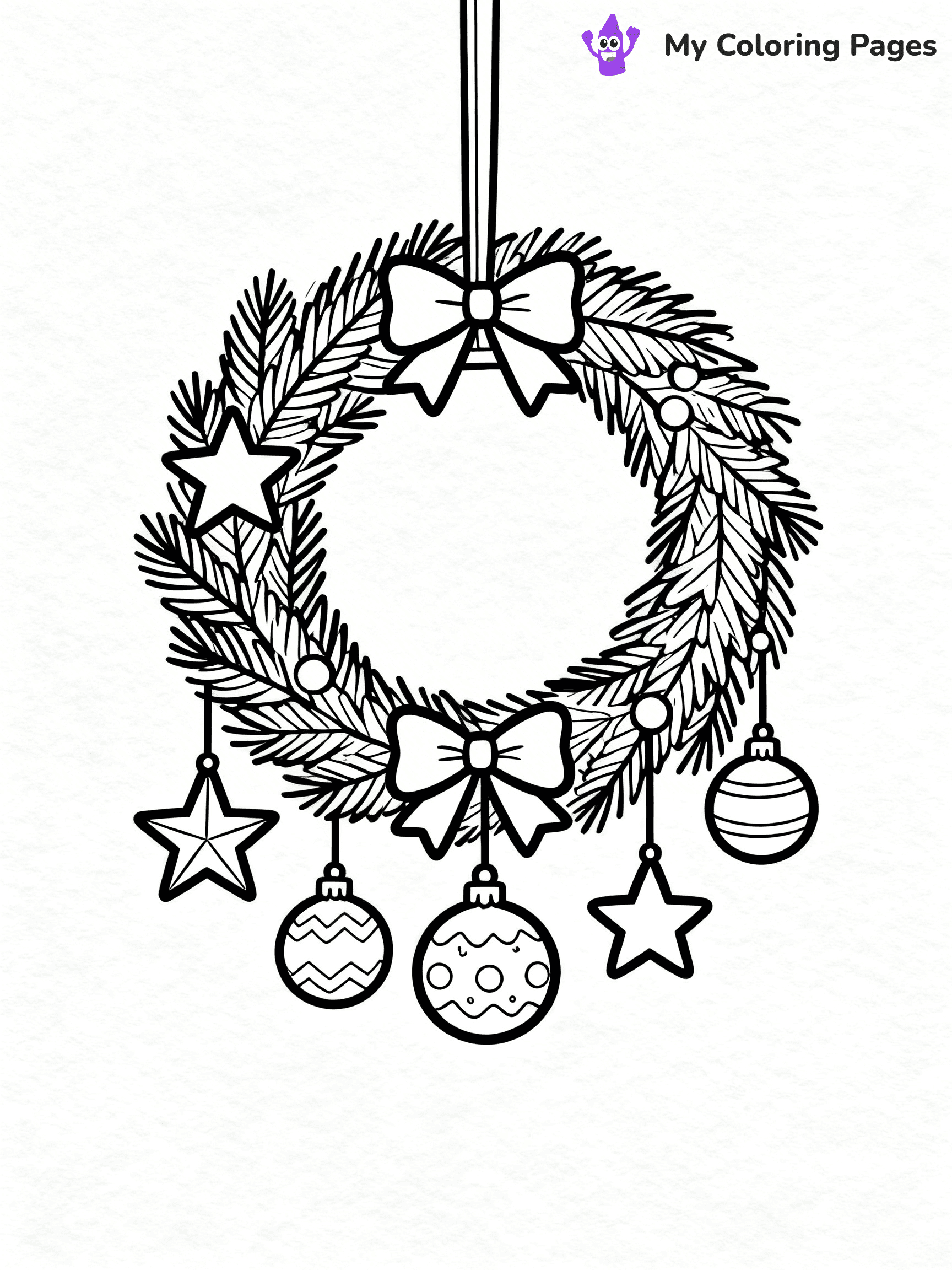 Christmas Wreath Coloring Pages - 34