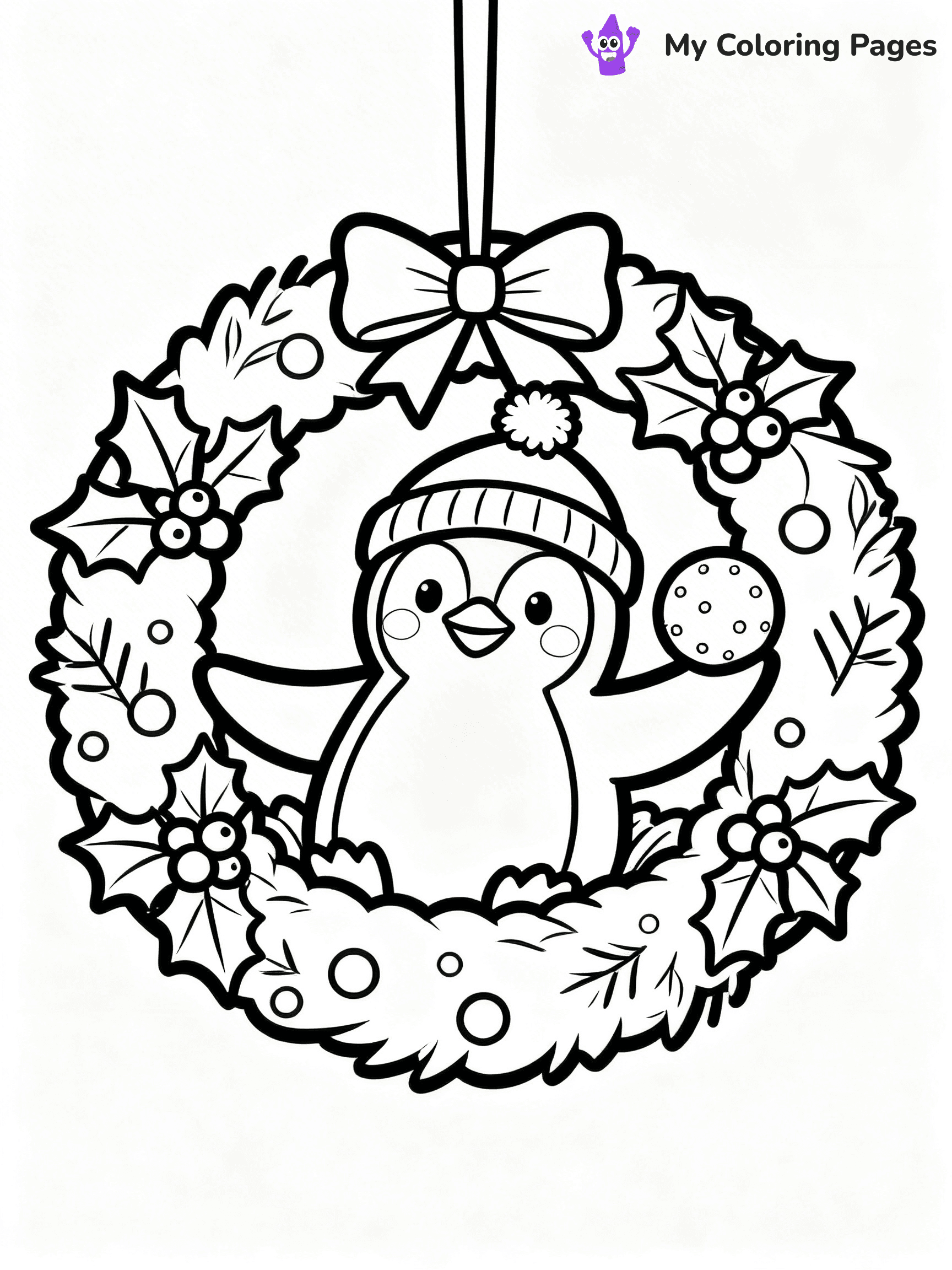 Christmas Wreath Coloring Pages - 17