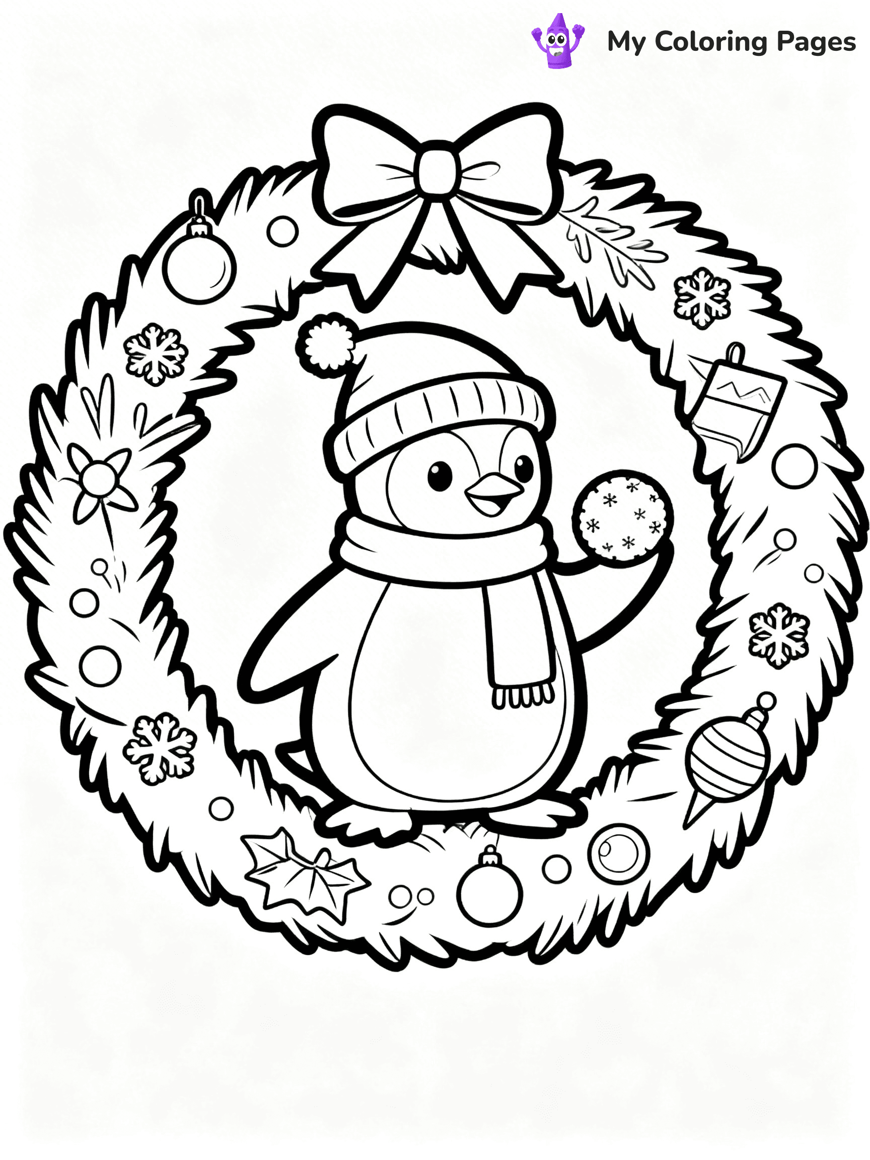 Christmas Wreath Coloring Pages - 16
