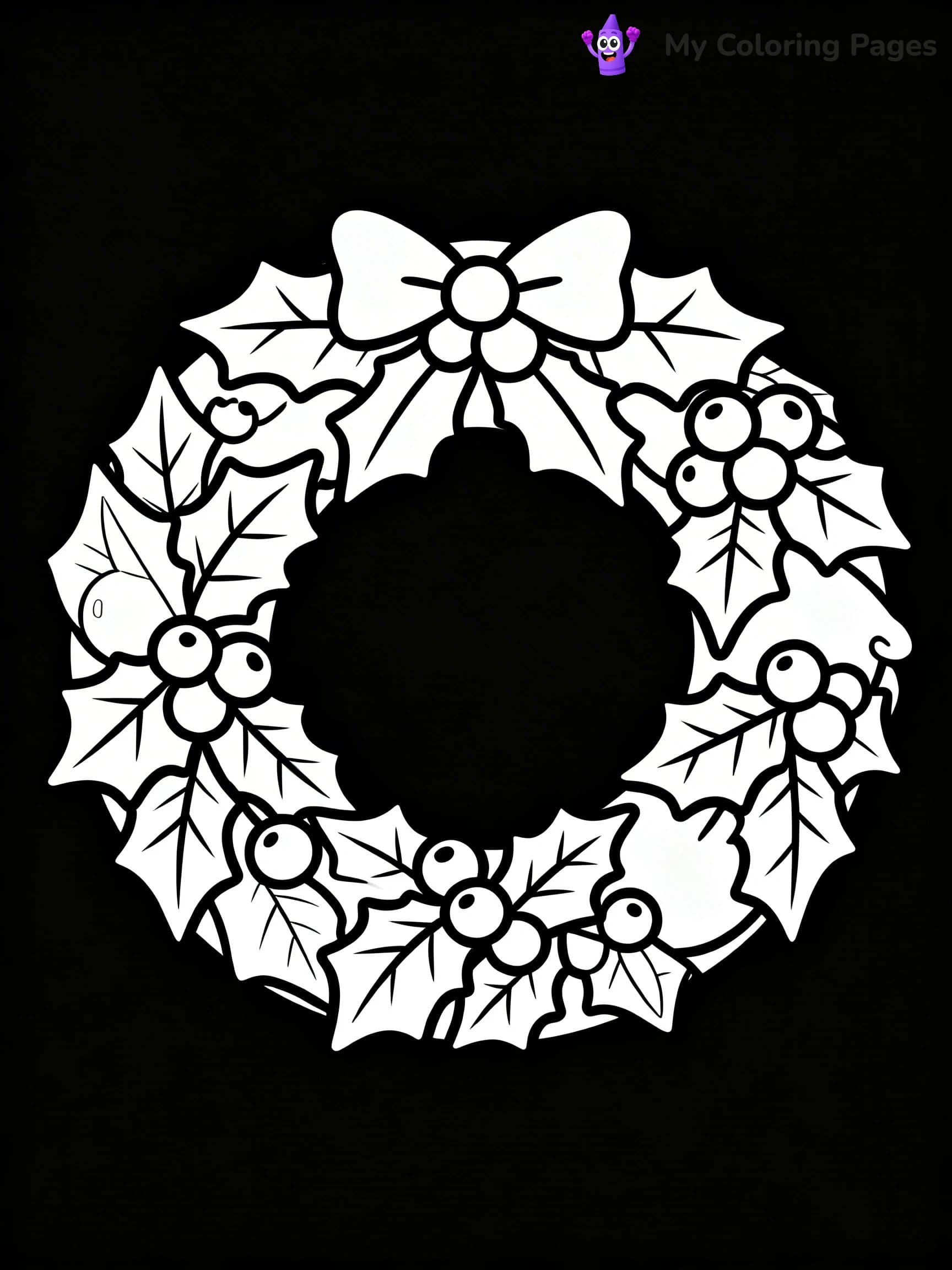 Christmas Wreath Coloring Pages - 12