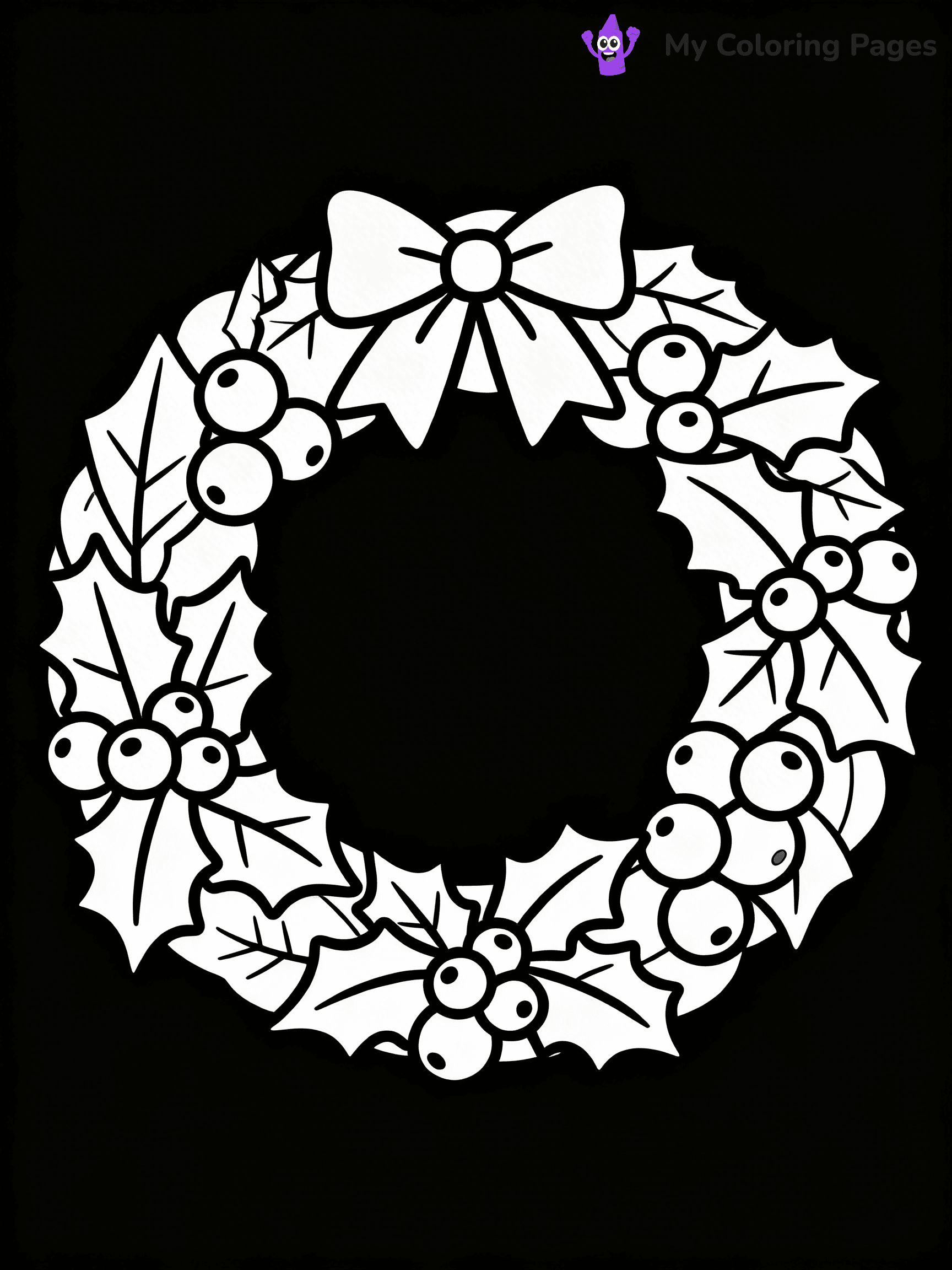 Christmas Wreath Coloring Pages - 9