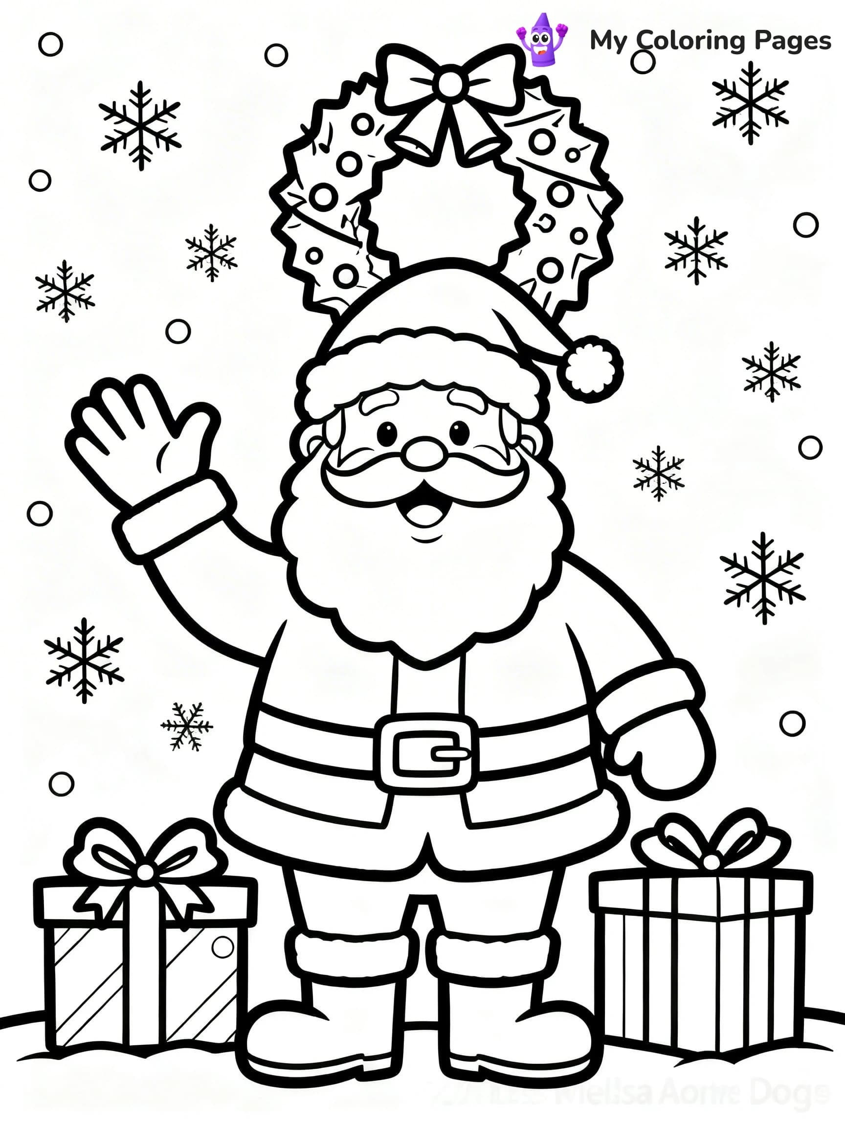 Christmas Wreath Coloring Pages - 8