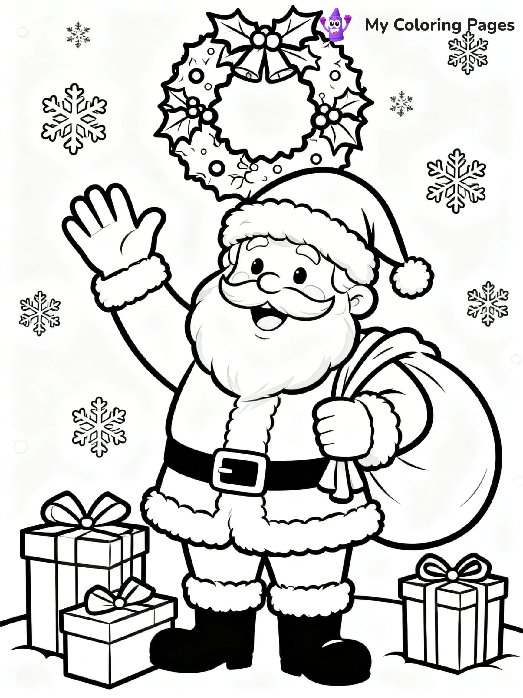 Christmas Wreath Coloring Pages - 7