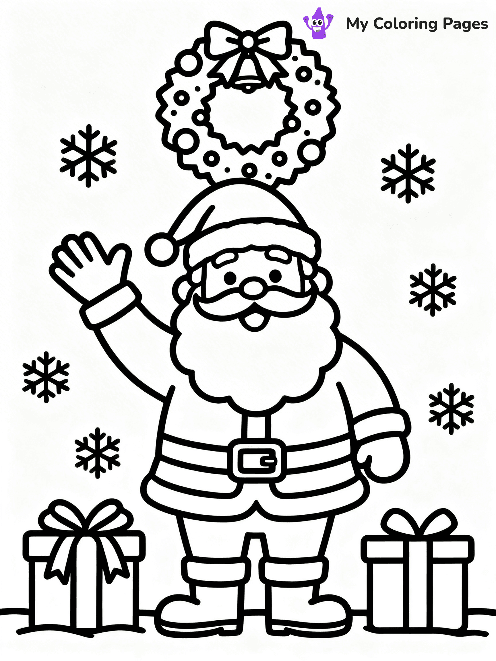 Christmas Wreath Coloring Pages - 6