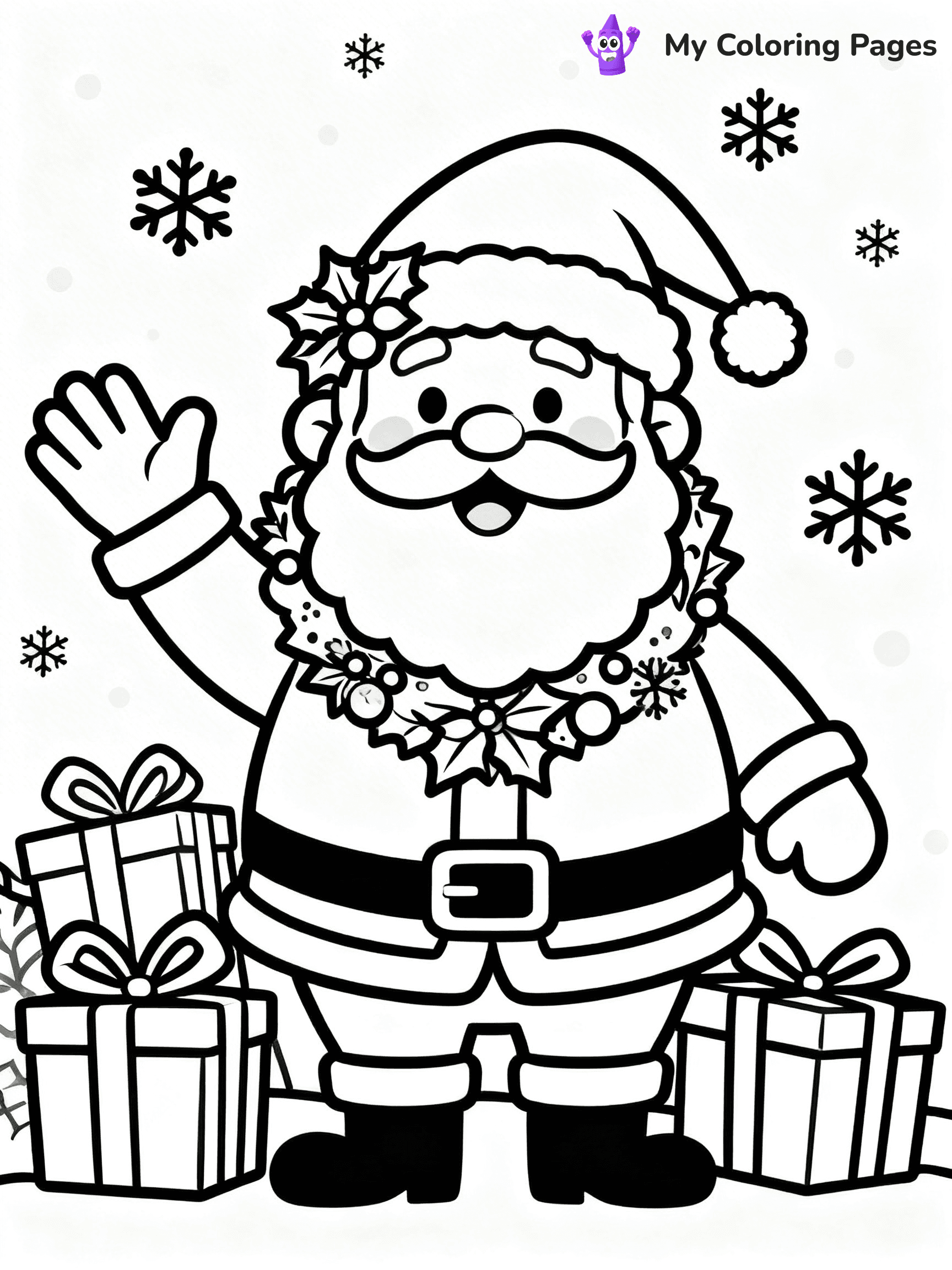 Christmas Wreath Coloring Pages - 5