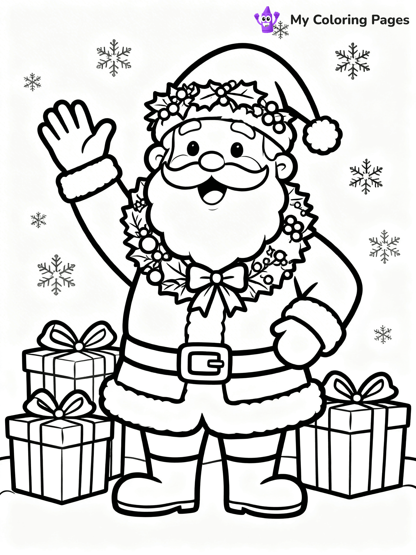 Christmas Wreath Coloring Pages - 4