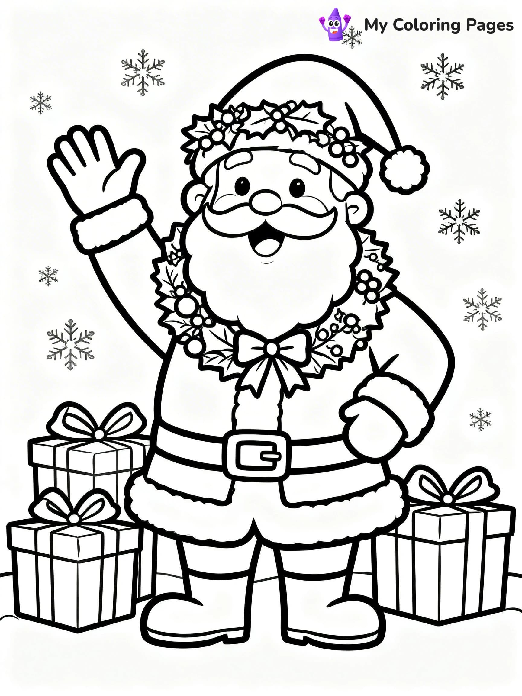 Christmas Wreath Coloring Pages - 4