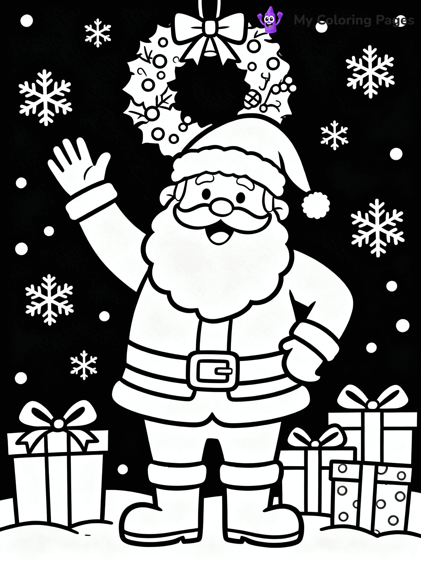 Christmas Wreath Coloring Pages - 3