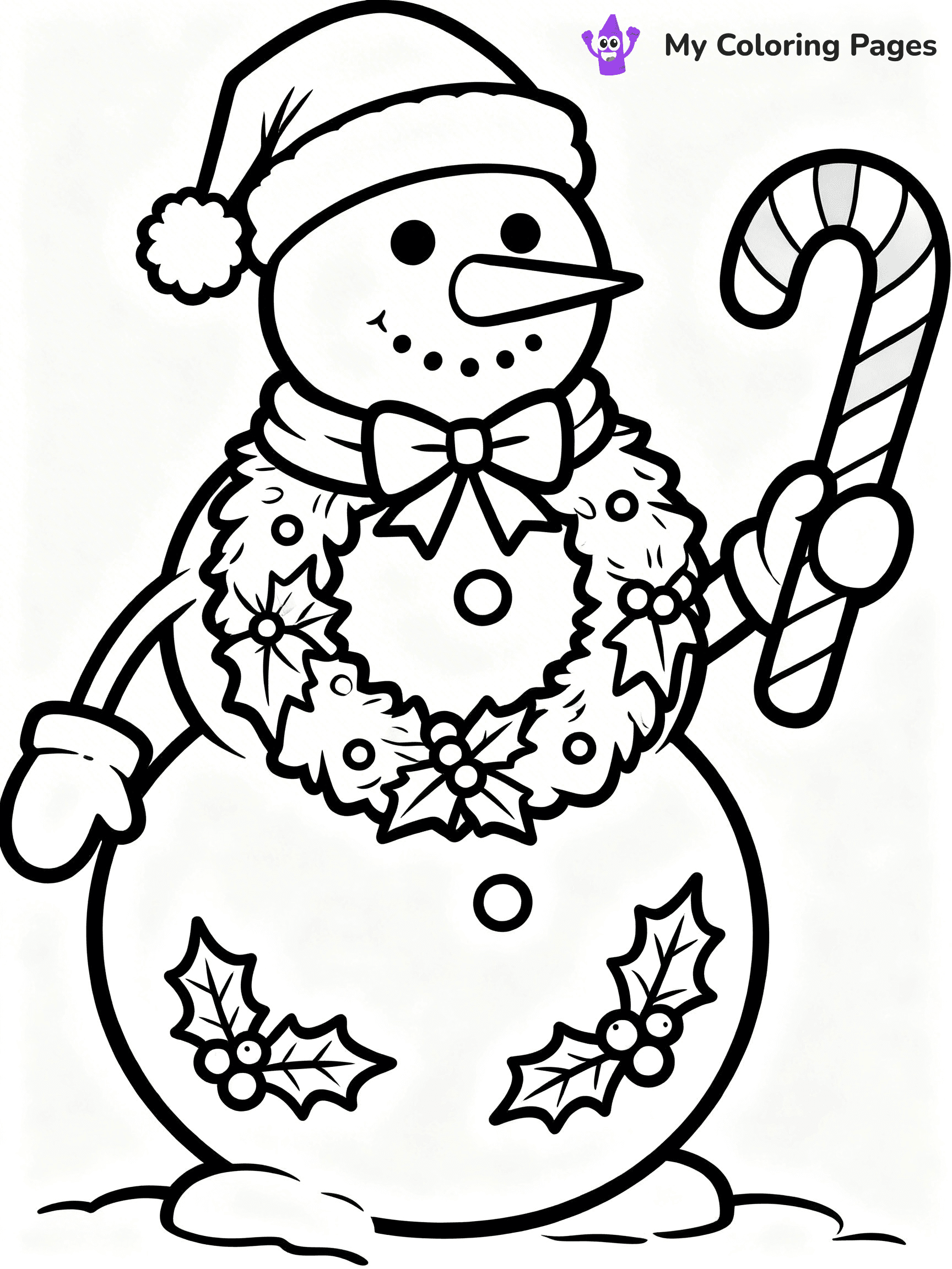 Christmas Wreath Coloring Pages - 1