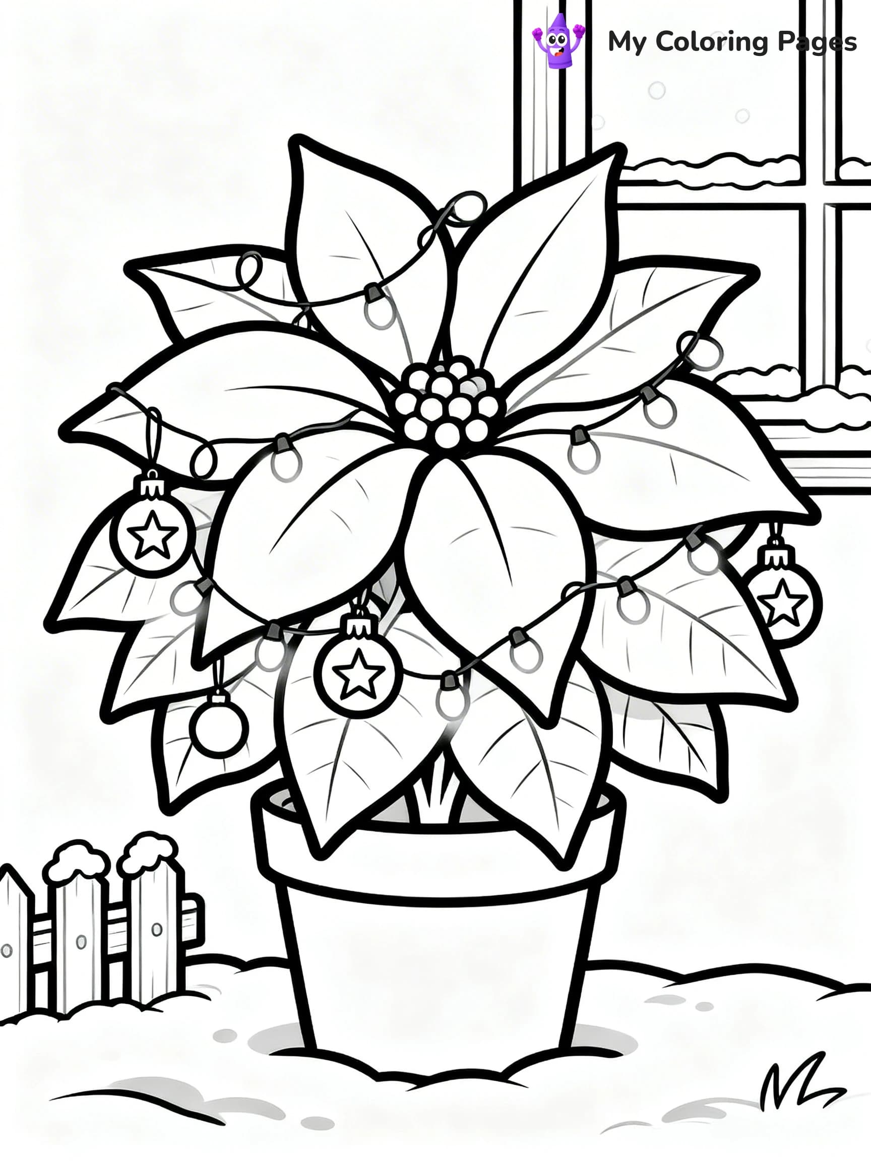 Poinsettia Coloring Pages - 9
