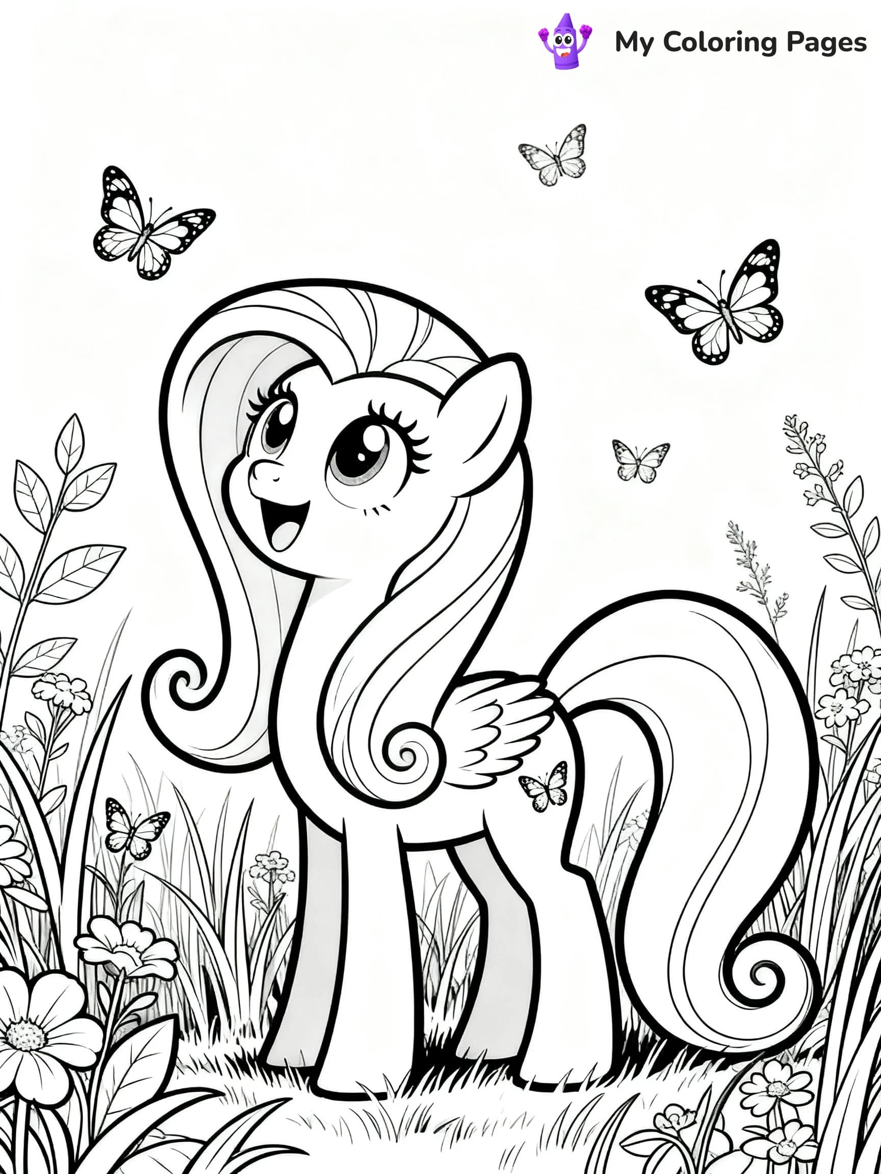 My Little Pony Fluttershy Coloring Pages - 1