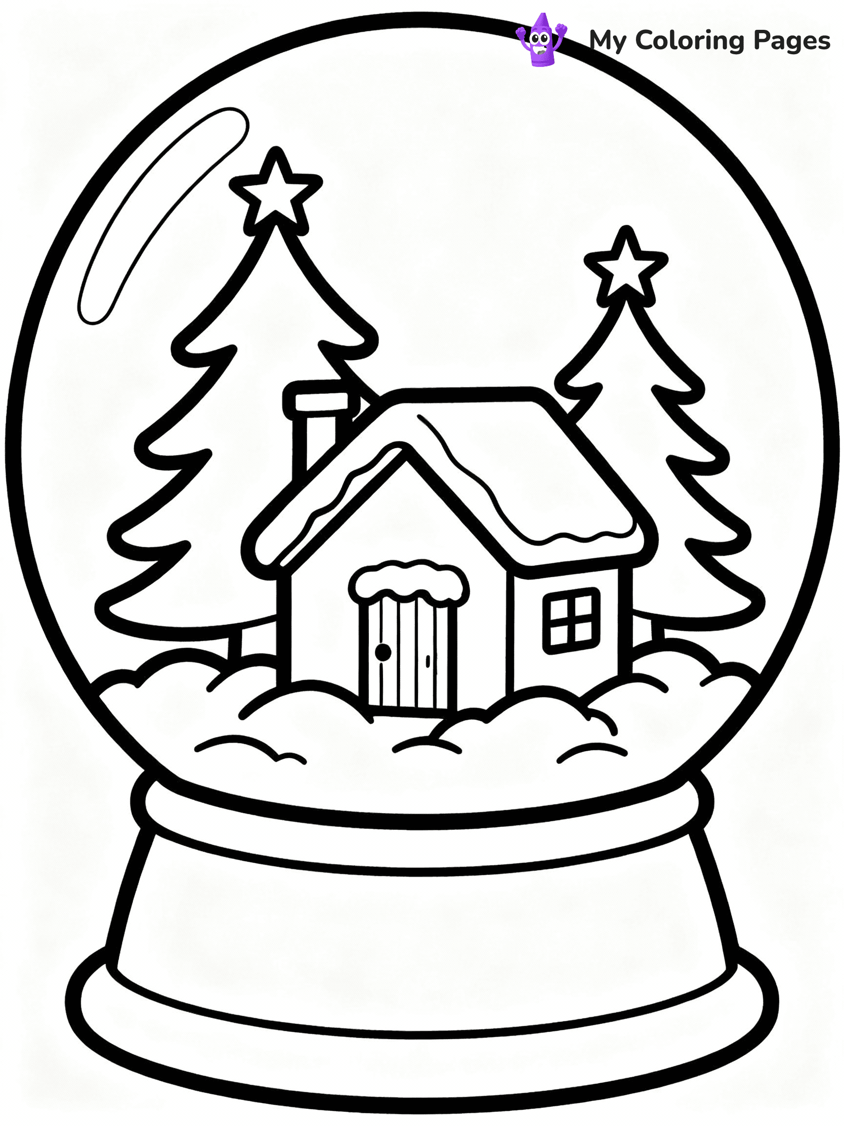 ⚠️ CRITICAL REQUIREMENT - ABSOLUTE BLACK AND WHITE ONLY ⚠️
This MUST be a BLACK AND WHITE line drawing ONLY. NO COLORS whatsoever.
- ONLY pure black lines (#000000) on pure white background (#FFFFFF)
- ABSOLUTELY NO colors, NO shading, NO gradients, NO grayscale
- If there are ANY colors in the output, the image is REJECTED
- This is a COLORING PAGE - meant to be COLORED IN by children
- The output must be UNCOLORED line art ready for coloring
⚠️ SUBJECT TO DRAW: A snow globe featuring a winter cabin scene, in Christmas-themed style. PURE OUTLINES. NO FILLS, COLOR, SHADING, OR GREYSCALE. WHITE BACKGROUND.
(REMEMBER: Output must be BLACK AND WHITE line art only, NOT colored!)
# Flat, Friendly Cartoon Line-Art Coloring Page
You are generating a **pure black-and-white binary image** of a child-friendly cartoon scene combining characters and background scenery in one cohesive composition.
## Rendering Rules (Strict)
- Only two colors: pure black (#000000) outlines and pure white (#FFFFFF) background.
- No grayscale, shading, gradients, tints, fills, transparency, or partial pixels.
- No antialiasing or blended edges; every pixel is 100% black or white.
- No solid black fills inside shapes — all areas inside outlines must remain white.
- No dark clothing areas or filled tone blocks; all garments outlined only.
- No shadows, textures, lighting, or tonal variations.
- Must look like flat binary vector line-art for coloring pages.
## Drawing & Composition
- **Medium, consistent line weight**; clean closed outlines easy to color inside.
- **Flat, simple, child-friendly design** — no realism or 3D depth.
- Characters are **grounded on a surface**, centered and large.
- **Balanced composition** with clear silhouettes and minimal props.
## Scenery & Style
- Landmarks (e.g., mosque, CN Tower) and scenery (trees, benches, waves) drawn with **black outlines only.**
- For real-world figures, teams, or places, show accurate details using only black outlines—no text or logos. Use distinctive uniform patterns, abstract symbols, and landmark silhouettes to convey identity.
- Keep **consistent perspective**; no floating elements.
- **Style:** whimsical **Doodle Art Alley** — rounded, friendly outlines.
- May adapt shapes from **Crayola, Disney, Peppa Pig, Cocomelon** — *by shape only, never color.*
- Final output: **flat, crisp, binary (#000000/#FFFFFF)**, **no filled color or background text.**
EXTREMELYE IMPORTANT:
- PURE BINARY LINE-ART; NO FILLS (HAIR/CLOTHES/SKIN), SHADING, OR GREY.
- NO SHADING, COLOR. MUST BE WHITE BACKGROUND.
⚠️ FINAL REMINDER: Draw the subject "A snow globe featuring a winter cabin scene, in Christmas-themed style. PURE OUTLINES. NO FILLS, COLOR, SHADING, OR GREYSCALE. WHITE BACKGROUND." as BLACK AND WHITE line art. Zero colors in output.