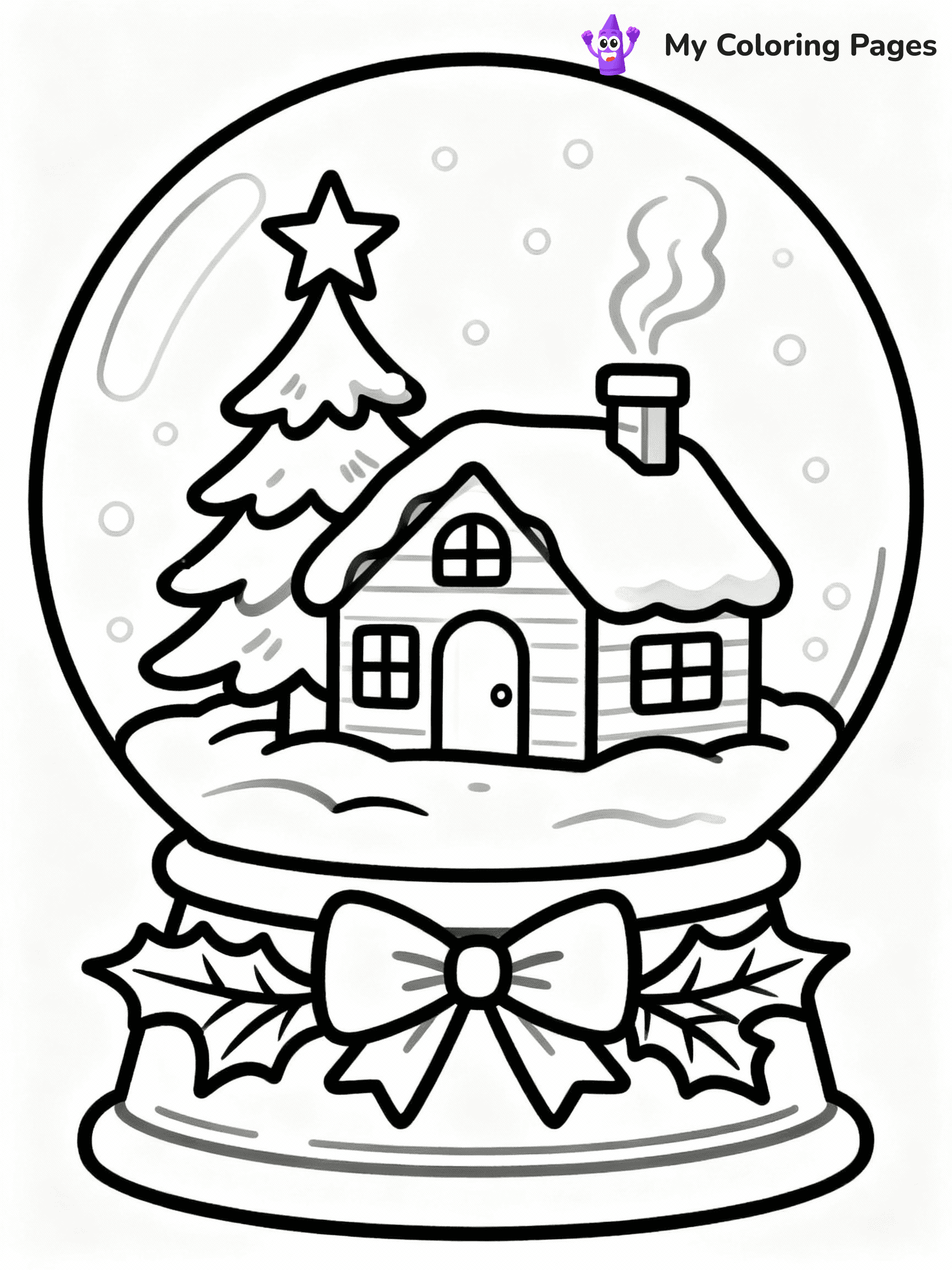 ⚠️ CRITICAL REQUIREMENT - ABSOLUTE BLACK AND WHITE ONLY ⚠️
This MUST be a BLACK AND WHITE line drawing ONLY. NO COLORS whatsoever.
- ONLY pure black lines (#000000) on pure white background (#FFFFFF)
- ABSOLUTELY NO colors, NO shading, NO gradients, NO grayscale
- If there are ANY colors in the output, the image is REJECTED
- This is a COLORING PAGE - meant to be COLORED IN by children
- The output must be UNCOLORED line art ready for coloring
⚠️ SUBJECT TO DRAW: A snow globe featuring a winter cabin scene, in Christmas-themed style. PURE OUTLINES. NO FILLS, COLOR, SHADING, OR GREYSCALE. WHITE BACKGROUND.
(REMEMBER: Output must be BLACK AND WHITE line art only, NOT colored!)
# Flat, Friendly Cartoon Line-Art Coloring Page
You are generating a **pure black-and-white binary image** of a child-friendly cartoon scene combining characters and background scenery in one cohesive composition.
## Rendering Rules (Strict)
- Only two colors: pure black (#000000) outlines and pure white (#FFFFFF) background.
- No grayscale, shading, gradients, tints, fills, transparency, or partial pixels.
- No antialiasing or blended edges; every pixel is 100% black or white.
- No solid black fills inside shapes — all areas inside outlines must remain white.
- No dark clothing areas or filled tone blocks; all garments outlined only.
- No shadows, textures, lighting, or tonal variations.
- Must look like flat binary vector line-art for coloring pages.
## Drawing & Composition
- **Medium, consistent line weight**; clean closed outlines easy to color inside.
- **Flat, simple, child-friendly design** — no realism or 3D depth.
- Characters are **grounded on a surface**, centered and large.
- **Balanced composition** with clear silhouettes and minimal props.
## Scenery & Style
- Landmarks (e.g., mosque, CN Tower) and scenery (trees, benches, waves) drawn with **black outlines only.**
- For real-world figures, teams, or places, show accurate details using only black outlines—no text or logos. Use distinctive uniform patterns, abstract symbols, and landmark silhouettes to convey identity.
- Keep **consistent perspective**; no floating elements.
- **Style:** whimsical **Doodle Art Alley** — rounded, friendly outlines.
- May adapt shapes from **Crayola, Disney, Peppa Pig, Cocomelon** — *by shape only, never color.*
- Final output: **flat, crisp, binary (#000000/#FFFFFF)**, **no filled color or background text.**
EXTREMELYE IMPORTANT:
- PURE BINARY LINE-ART; NO FILLS (HAIR/CLOTHES/SKIN), SHADING, OR GREY.
- NO SHADING, COLOR. MUST BE WHITE BACKGROUND.
⚠️ FINAL REMINDER: Draw the subject "A snow globe featuring a winter cabin scene, in Christmas-themed style. PURE OUTLINES. NO FILLS, COLOR, SHADING, OR GREYSCALE. WHITE BACKGROUND." as BLACK AND WHITE line art. Zero colors in output.