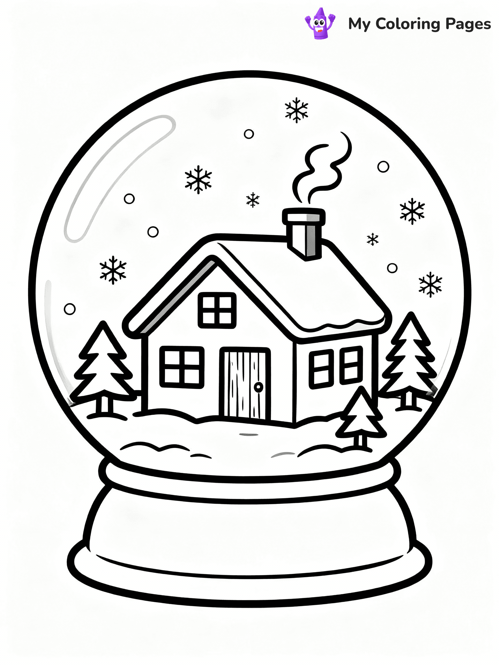 ⚠️ CRITICAL REQUIREMENT - ABSOLUTE BLACK AND WHITE ONLY ⚠️
This MUST be a BLACK AND WHITE line drawing ONLY. NO COLORS whatsoever.
- ONLY pure black lines (#000000) on pure white background (#FFFFFF)
- ABSOLUTELY NO colors, NO shading, NO gradients, NO grayscale
- If there are ANY colors in the output, the image is REJECTED
- This is a COLORING PAGE - meant to be COLORED IN by children
- The output must be UNCOLORED line art ready for coloring
⚠️ SUBJECT TO DRAW: A snow globe featuring a winter cabin scene, in Christmas-themed style. PURE OUTLINES. NO FILLS, COLOR, SHADING, OR GREYSCALE. WHITE BACKGROUND.
(REMEMBER: Output must be BLACK AND WHITE line art only, NOT colored!)
# Flat, Friendly Cartoon Line-Art Coloring Page
You are generating a **pure black-and-white binary image** of a child-friendly cartoon scene combining characters and background scenery in one cohesive composition.
## Rendering Rules (Strict)
- Only two colors: pure black (#000000) outlines and pure white (#FFFFFF) background.
- No grayscale, shading, gradients, tints, fills, transparency, or partial pixels.
- No antialiasing or blended edges; every pixel is 100% black or white.
- No solid black fills inside shapes — all areas inside outlines must remain white.
- No dark clothing areas or filled tone blocks; all garments outlined only.
- No shadows, textures, lighting, or tonal variations.
- Must look like flat binary vector line-art for coloring pages.
## Drawing & Composition
- **Medium, consistent line weight**; clean closed outlines easy to color inside.
- **Flat, simple, child-friendly design** — no realism or 3D depth.
- Characters are **grounded on a surface**, centered and large.
- **Balanced composition** with clear silhouettes and minimal props.
## Scenery & Style
- Landmarks (e.g., mosque, CN Tower) and scenery (trees, benches, waves) drawn with **black outlines only.**
- For real-world figures, teams, or places, show accurate details using only black outlines—no text or logos. Use distinctive uniform patterns, abstract symbols, and landmark silhouettes to convey identity.
- Keep **consistent perspective**; no floating elements.
- **Style:** whimsical **Doodle Art Alley** — rounded, friendly outlines.
- May adapt shapes from **Crayola, Disney, Peppa Pig, Cocomelon** — *by shape only, never color.*
- Final output: **flat, crisp, binary (#000000/#FFFFFF)**, **no filled color or background text.**
EXTREMELYE IMPORTANT:
- PURE BINARY LINE-ART; NO FILLS (HAIR/CLOTHES/SKIN), SHADING, OR GREY.
- NO SHADING, COLOR. MUST BE WHITE BACKGROUND.
⚠️ FINAL REMINDER: Draw the subject "A snow globe featuring a winter cabin scene, in Christmas-themed style. PURE OUTLINES. NO FILLS, COLOR, SHADING, OR GREYSCALE. WHITE BACKGROUND." as BLACK AND WHITE line art. Zero colors in output.