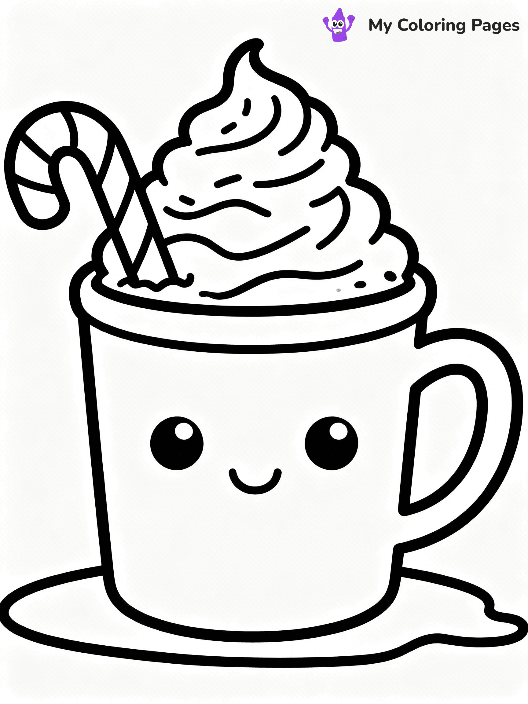 ⚠️ CRITICAL REQUIREMENT - ABSOLUTE BLACK AND WHITE ONLY ⚠️
This MUST be a BLACK AND WHITE line drawing ONLY. NO COLORS whatsoever.
- ONLY pure black lines (#000000) on pure white background (#FFFFFF)
- ABSOLUTELY NO colors, NO shading, NO gradients, NO grayscale
- If there are ANY colors in the output, the image is REJECTED
- This is a COLORING PAGE - meant to be COLORED IN by children
- The output must be UNCOLORED line art ready for coloring
⚠️ SUBJECT TO DRAW: A cozy hot cocoa mug with candy canes and whipped cream, in Christmas-themed style. PURE OUTLINES. NO FILLS, COLOR, SHADING, OR GREYSCALE. WHITE BACKGROUND.
(REMEMBER: Output must be BLACK AND WHITE line art only, NOT colored!)
# Flat, Friendly Cartoon Line-Art Coloring Page
You are generating a **pure black-and-white binary image** of a child-friendly cartoon scene combining characters and background scenery in one cohesive composition.
## Rendering Rules (Strict)
- Only two colors: pure black (#000000) outlines and pure white (#FFFFFF) background.
- No grayscale, shading, gradients, tints, fills, transparency, or partial pixels.
- No antialiasing or blended edges; every pixel is 100% black or white.
- No solid black fills inside shapes — all areas inside outlines must remain white.
- No dark clothing areas or filled tone blocks; all garments outlined only.
- No shadows, textures, lighting, or tonal variations.
- Must look like flat binary vector line-art for coloring pages.
## Drawing & Composition
- **Medium, consistent line weight**; clean closed outlines easy to color inside.
- **Flat, simple, child-friendly design** — no realism or 3D depth.
- Characters are **grounded on a surface**, centered and large.
- **Balanced composition** with clear silhouettes and minimal props.
## Scenery & Style
- Landmarks (e.g., mosque, CN Tower) and scenery (trees, benches, waves) drawn with **black outlines only.**
- For real-world figures, teams, or places, show accurate details using only black outlines—no text or logos. Use distinctive uniform patterns, abstract symbols, and landmark silhouettes to convey identity.
- Keep **consistent perspective**; no floating elements.
- **Style:** whimsical **Doodle Art Alley** — rounded, friendly outlines.
- May adapt shapes from **Crayola, Disney, Peppa Pig, Cocomelon** — *by shape only, never color.*
- Final output: **flat, crisp, binary (#000000/#FFFFFF)**, **no filled color or background text.**
EXTREMELYE IMPORTANT:
- PURE BINARY LINE-ART; NO FILLS (HAIR/CLOTHES/SKIN), SHADING, OR GREY.
- NO SHADING, COLOR. MUST BE WHITE BACKGROUND.
⚠️ FINAL REMINDER: Draw the subject "A cozy hot cocoa mug with candy canes and whipped cream, in Christmas-themed style. PURE OUTLINES. NO FILLS, COLOR, SHADING, OR GREYSCALE. WHITE BACKGROUND." as BLACK AND WHITE line art. Zero colors in output.